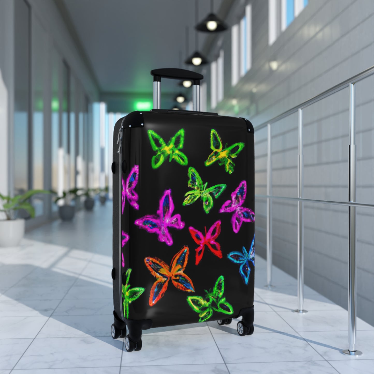 Neon Flight! - Neon Butterflies Suitcase