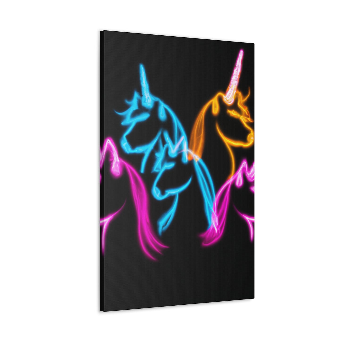 "Neon Unicorns at Dusk" NEON Unicorns Art Canvas