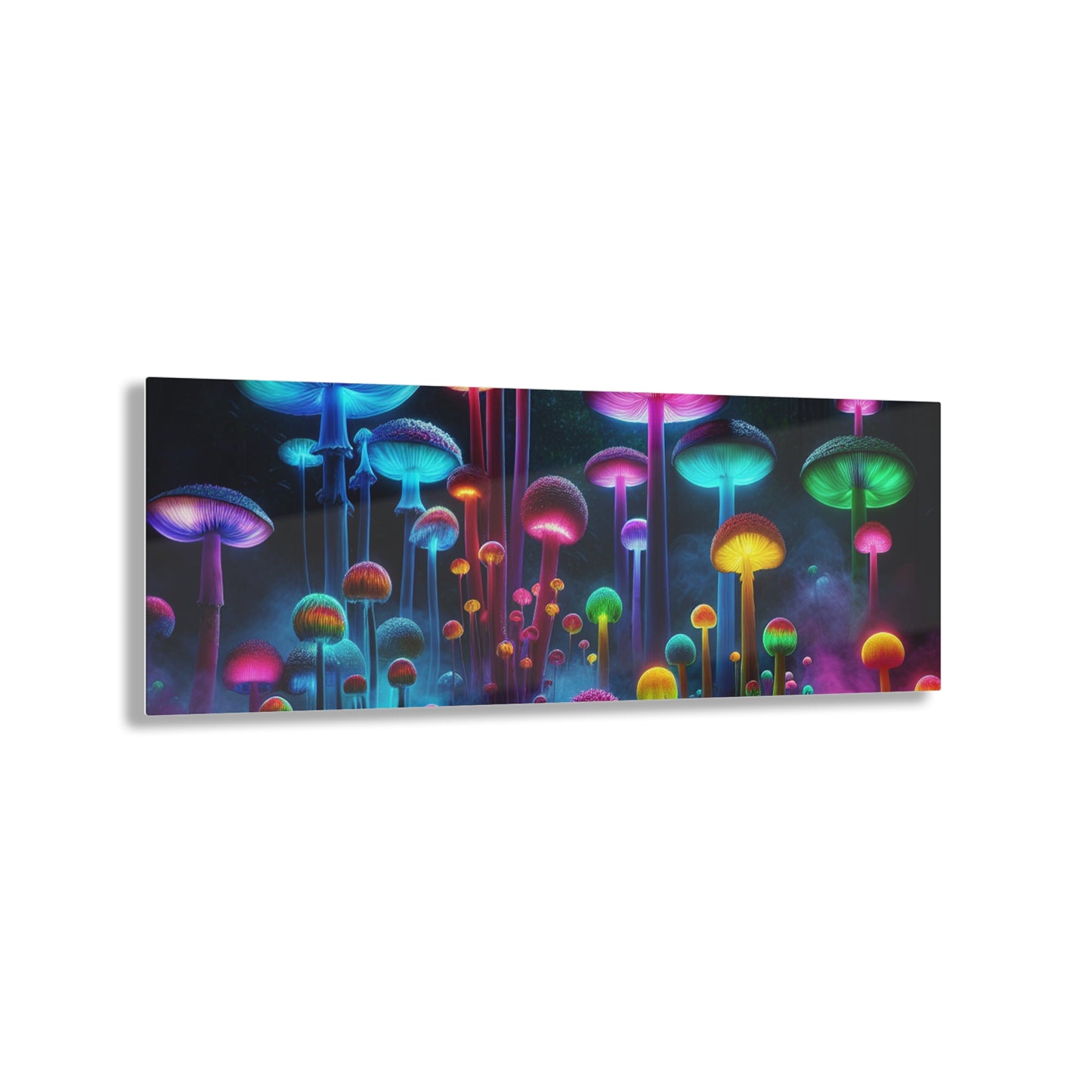 Neon Fungal Fusion. Mushrooms 1/4" Glossy Acrylic Art