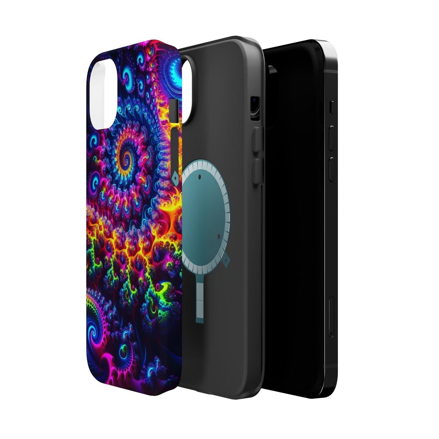 Twilight Infinyscape Neon Trippy Infinity Patterns Premium Art Magsafe Magnet Tough IPhone 13 14 15 Pro Plus Max and Mini in Matte and Glossy Phone cases