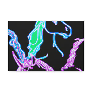 "Galactic Shebang of Neon Unicorns" NEON Unicorns Art Canvas
