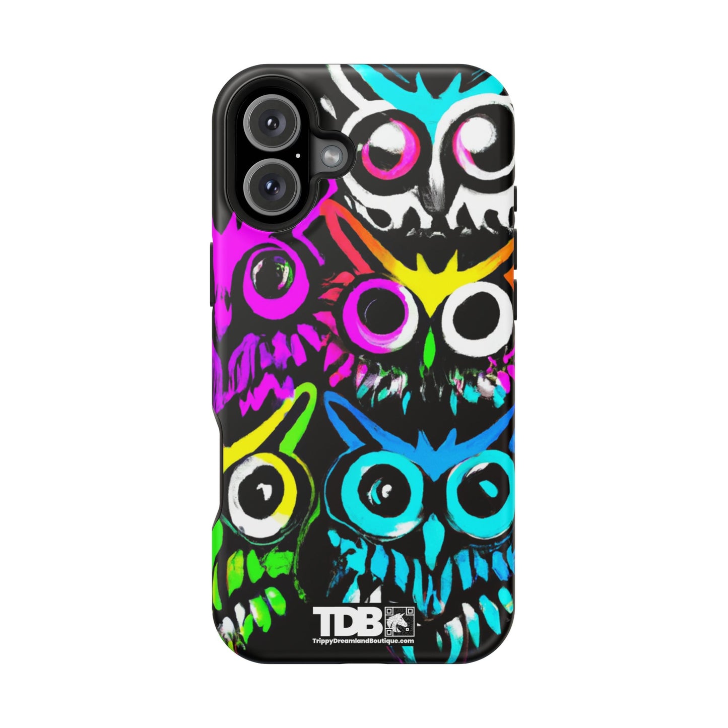 TDB iPhone Magnetic Tough Case - Psychedelic Rave Owl Design