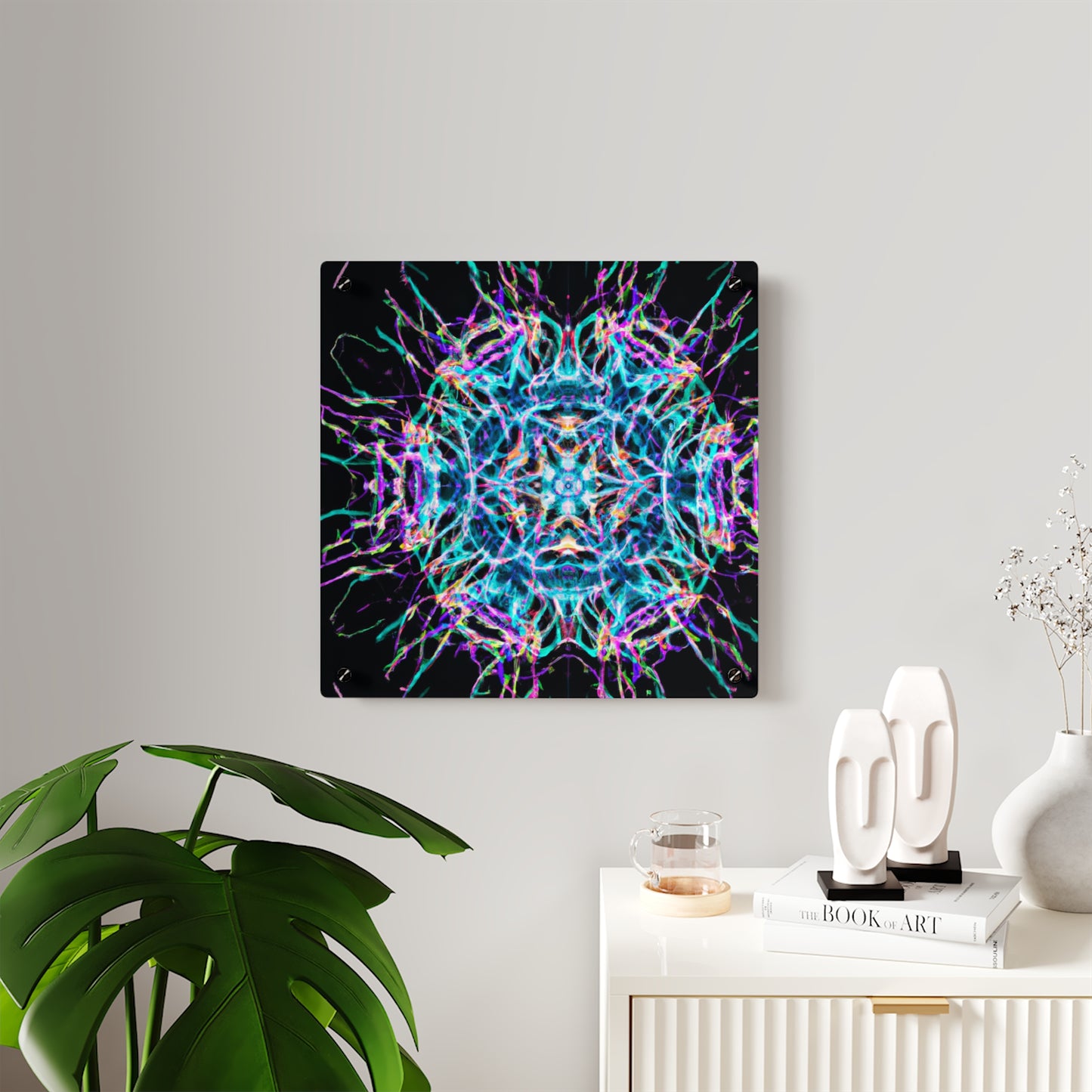 Neon Infinity Vibes. Trippy Infinity Patterns Acrylic Art Panel