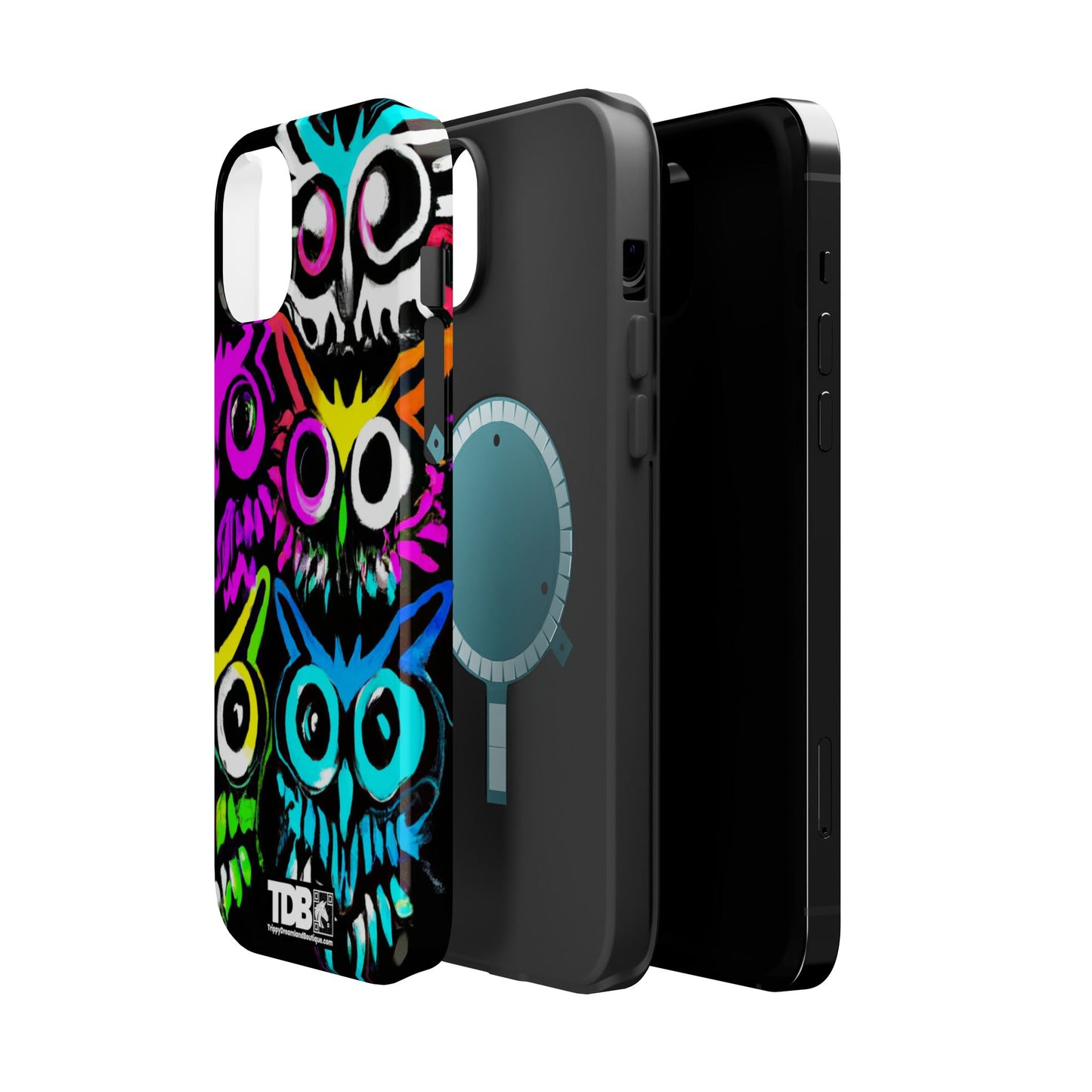 TDB iPhone Magnetic Tough Case - Psychedelic Rave Owl Design
