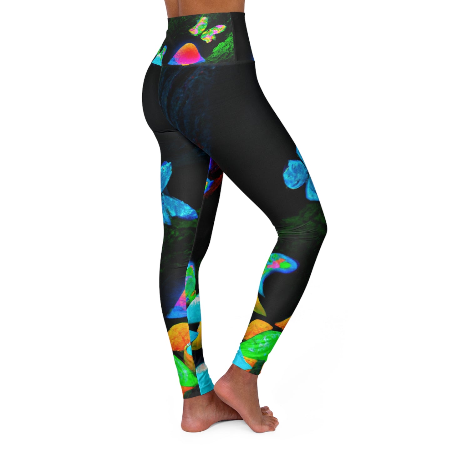 "Glowing Splendor" - Mushrooms & Butterflies Leggings