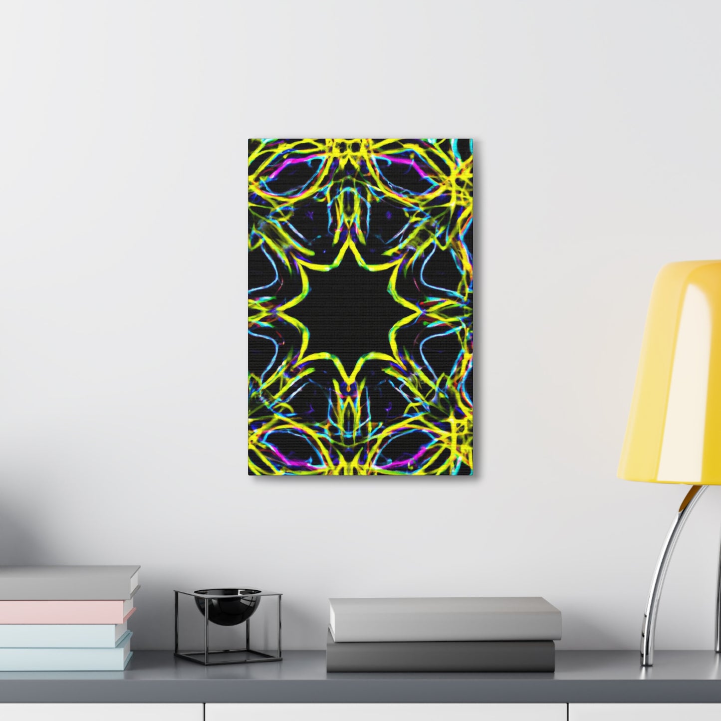 Vivid Neon Dreams of Infinity. Trippy Infinity Patterns Art Canvas