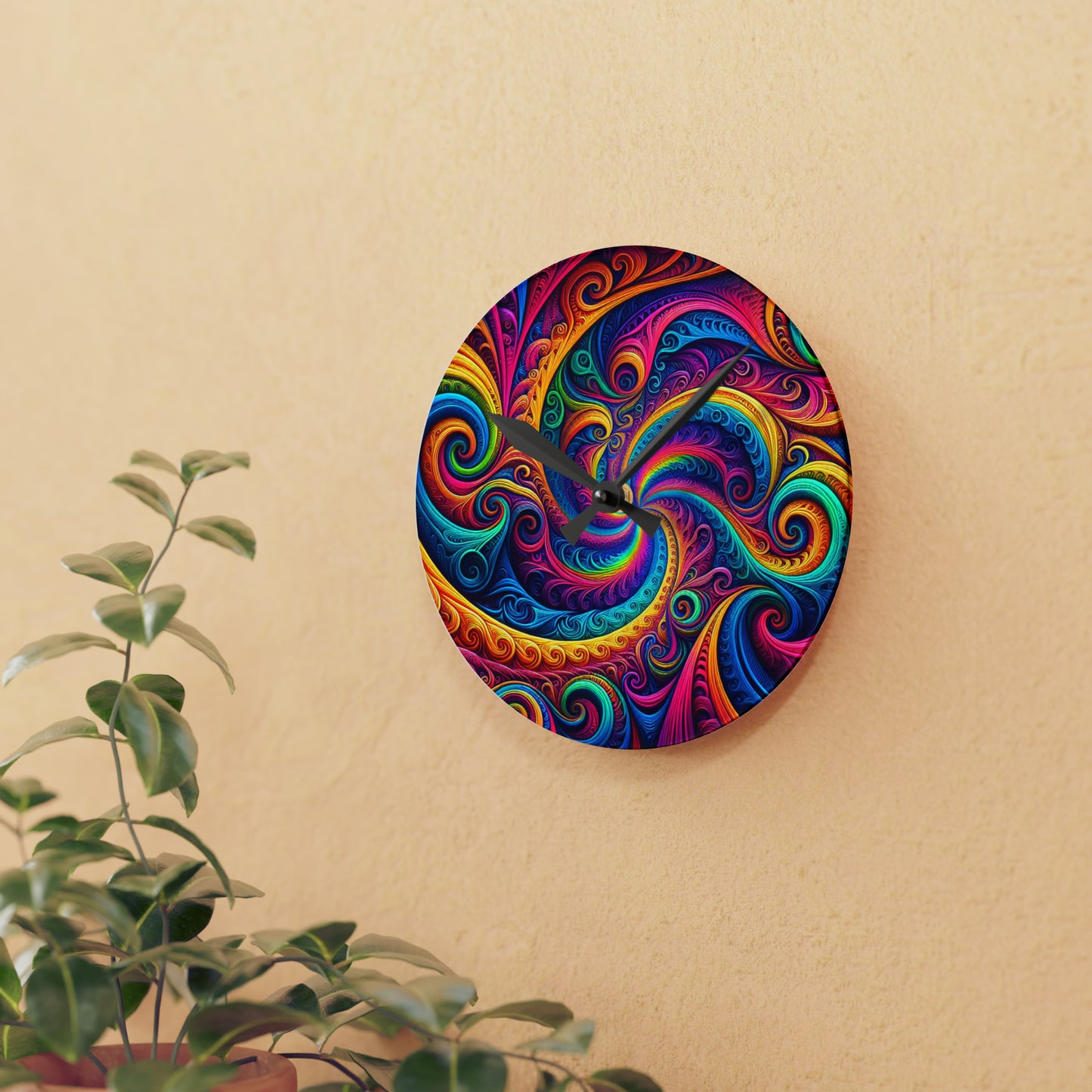 Vibrancy Infinity Neonometry Infinity Patterns Art Acrylic Clock