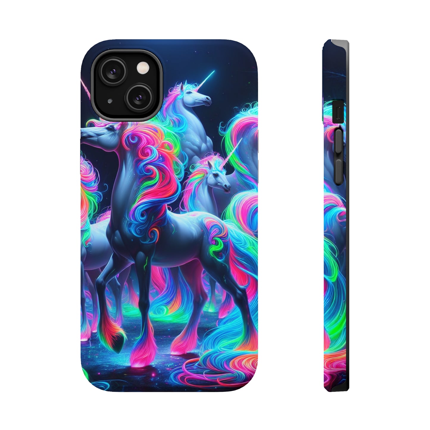 Neon Unicorn Prism. Neon Unicorns Premium Art Magsafe Magnet Tough IPhone 13 14 15 Pro Plus Max and Mini in Matte and Glossy Phone cases