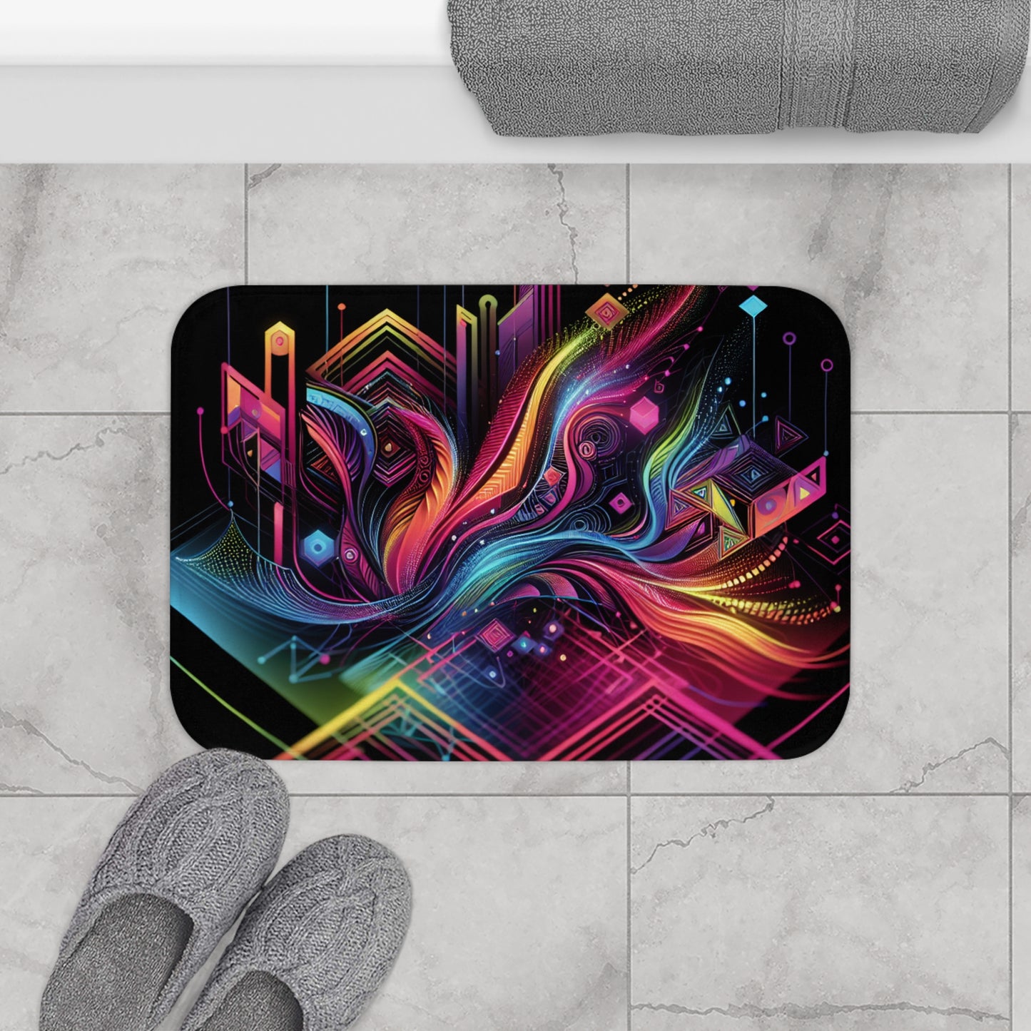 Felipe da Vinci - Trippy Infity Patterns Art Bath Mat