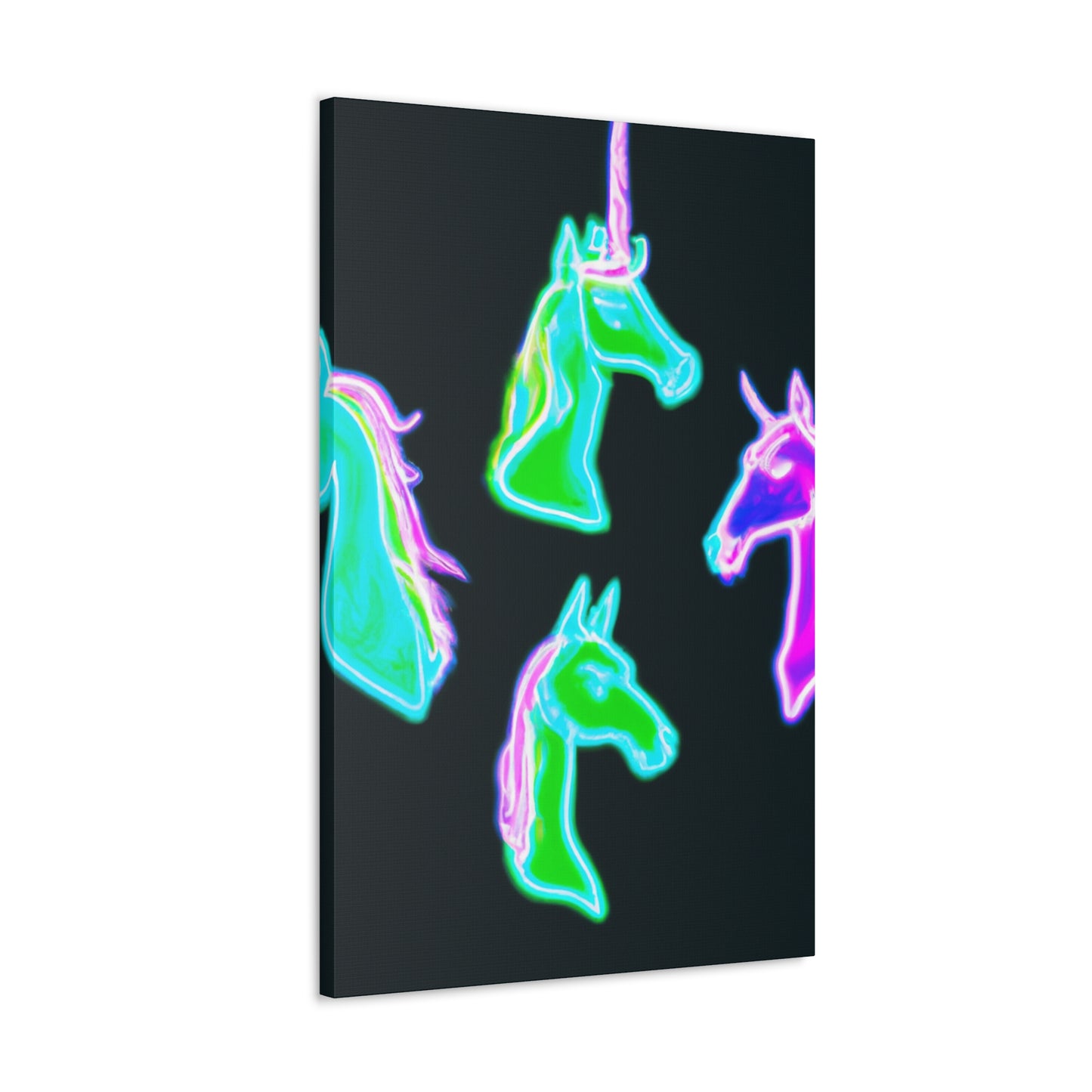 Vivid Nocturnal Unicorns. NEON Unicorns Art Canvas