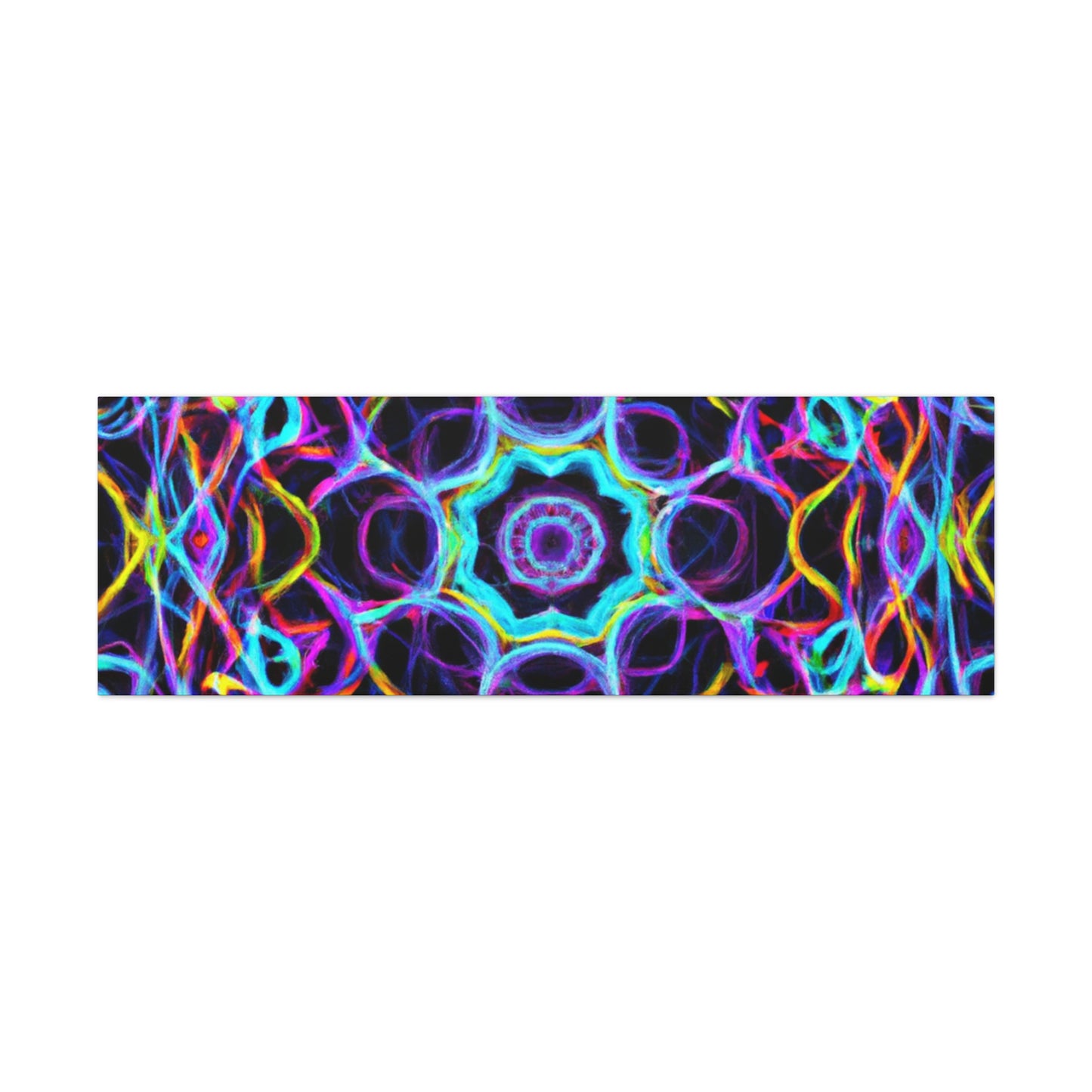 Neon Infinity Voyage. Trippy Infinity Patterns Art Canvas