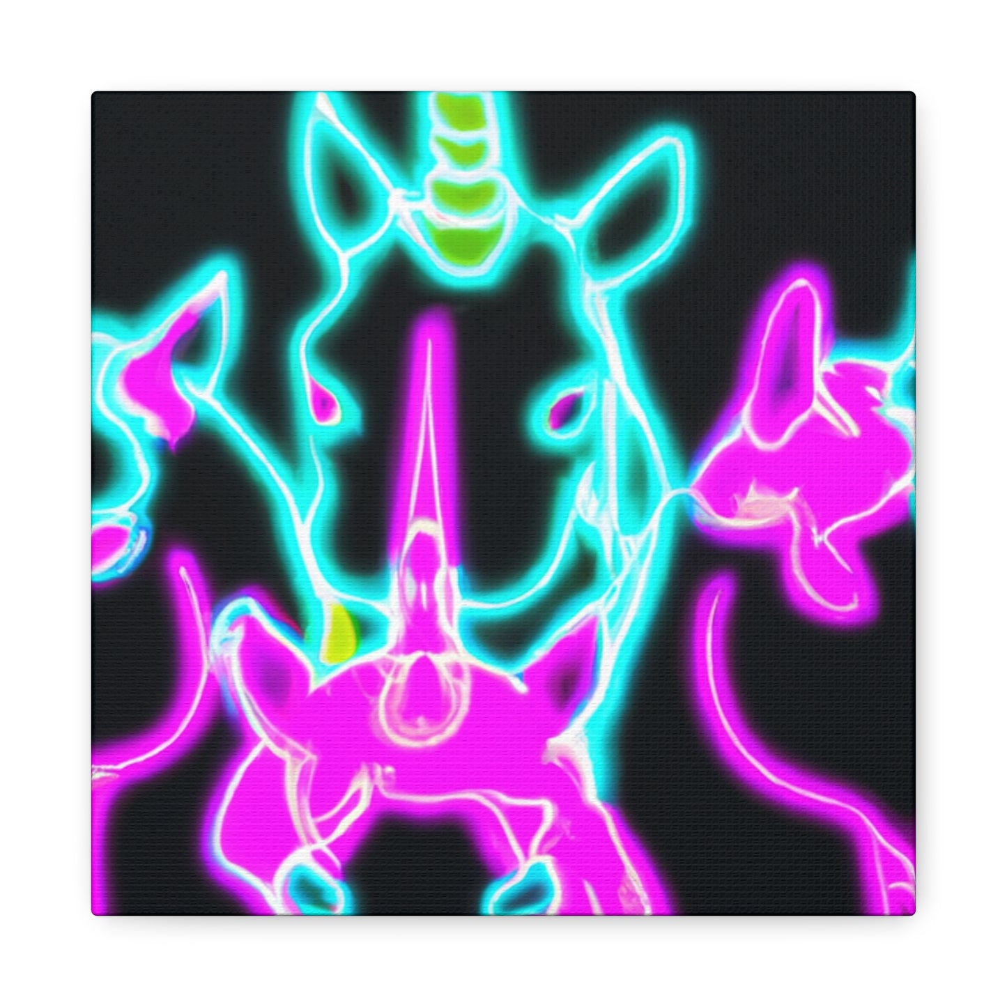 Neon Unicorns Galore! NEON Unicorns Art Canvas