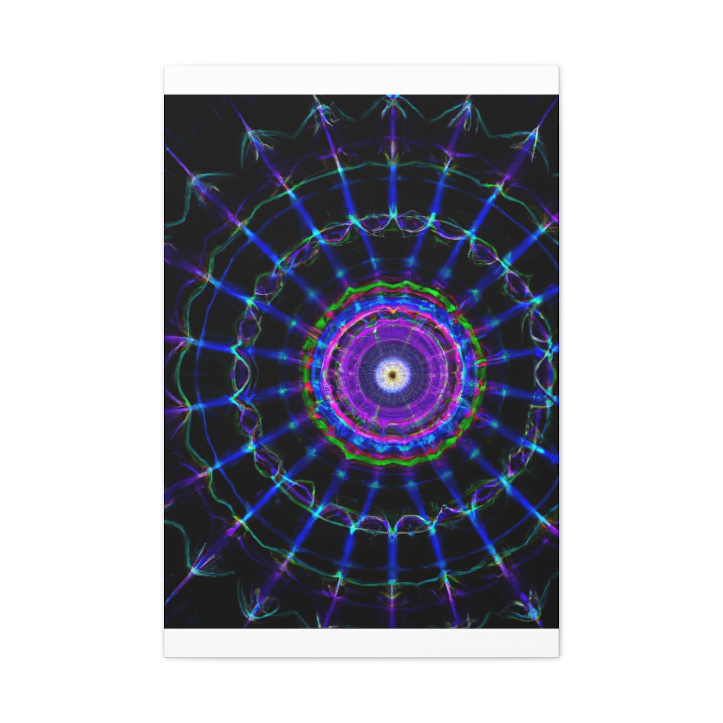 Neon Infinity Vortex. Trippy Infinity Patterns Art Canvas