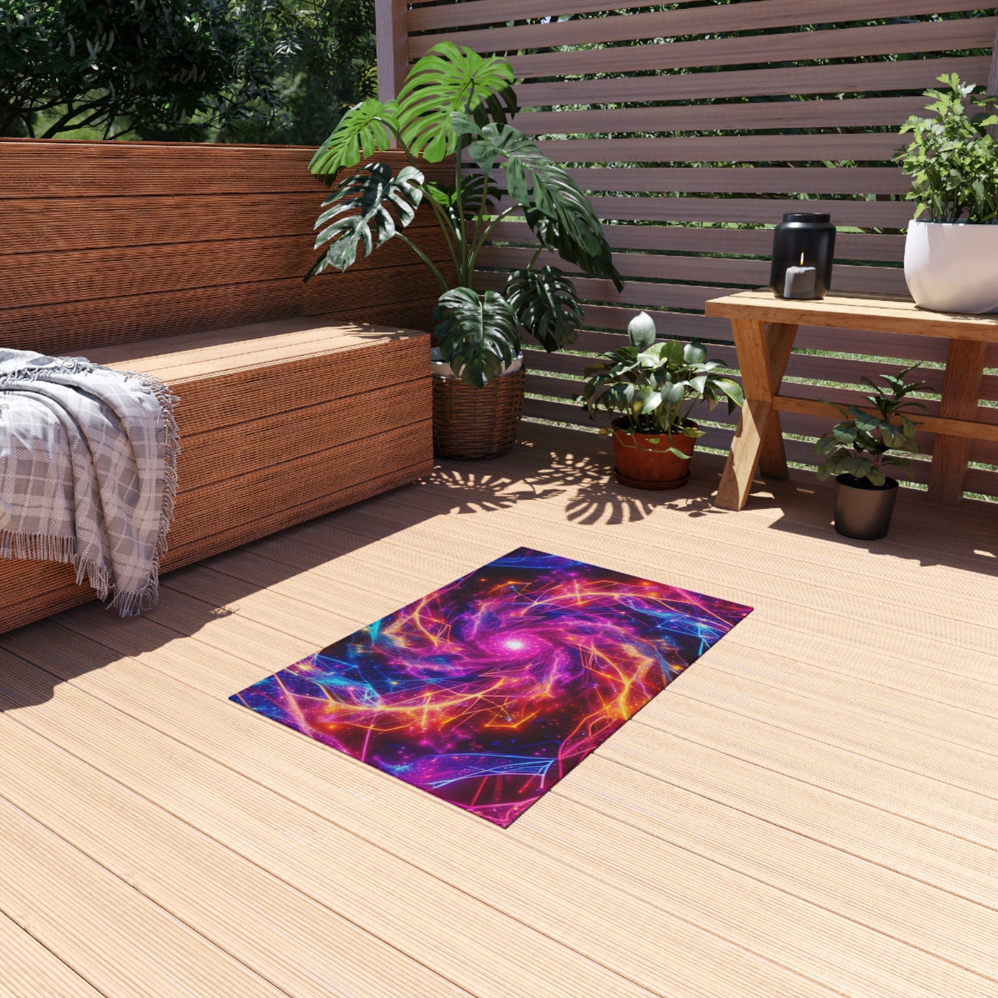 Neon Infinity Fantasia. Infinity Patterns Outdoor Rug