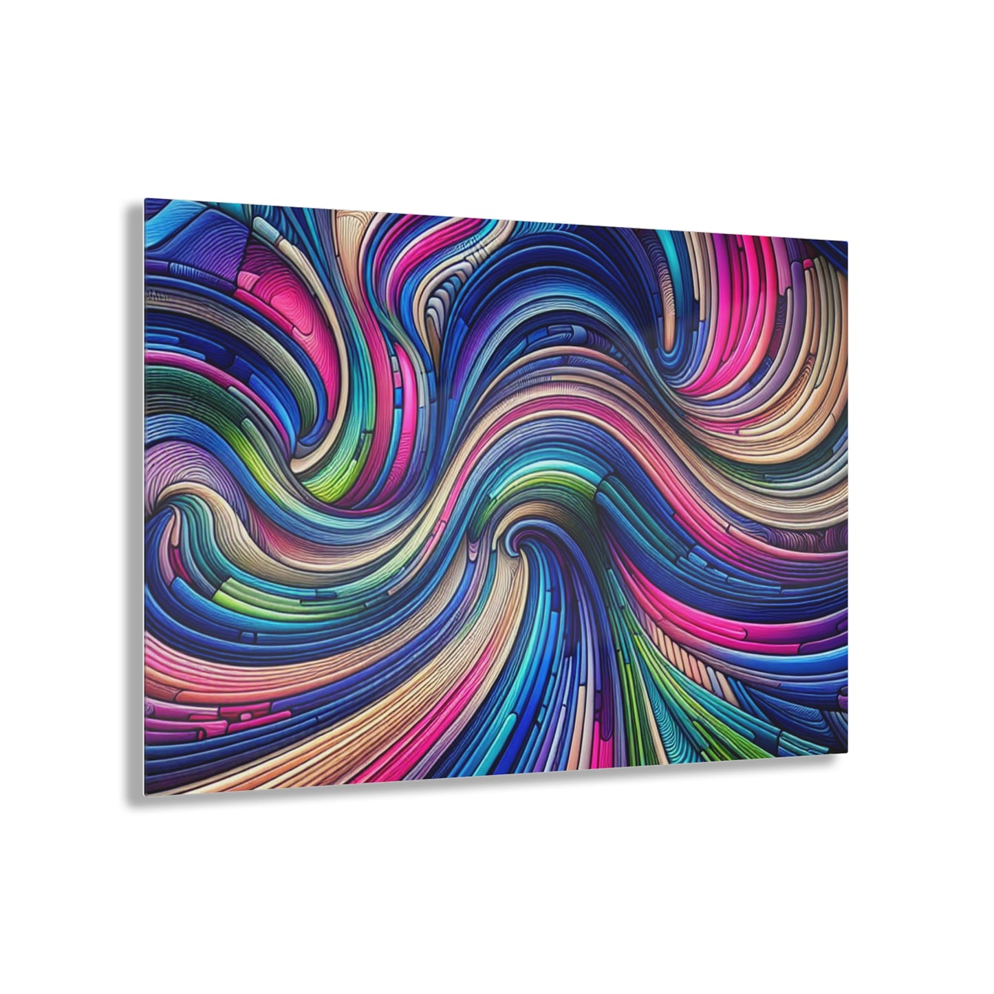 "Infinite Parallax of Neon Hues" Trippy infinity Pattern 1/4" Glossy Acrylic Art