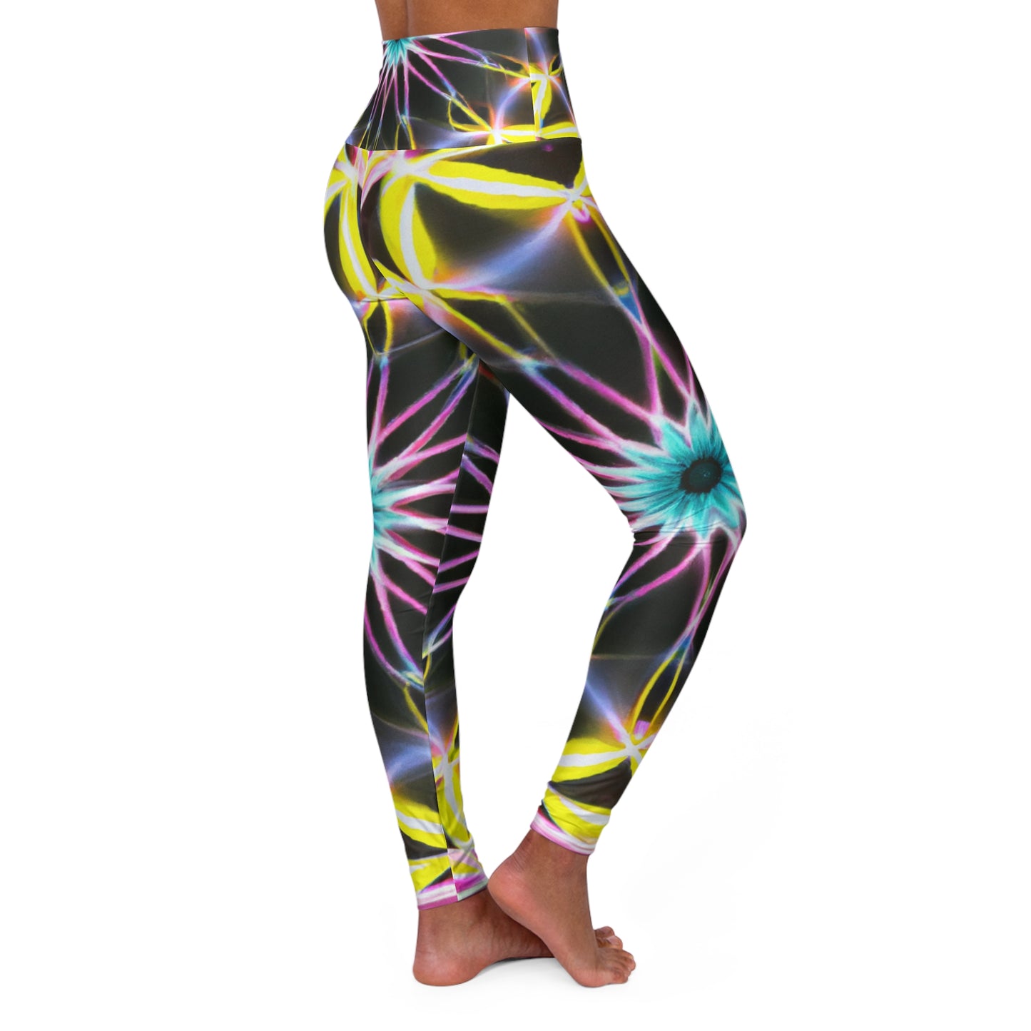 "Infinite Fluorescence Reverie" - Trippy Infinity Patterns Leggings