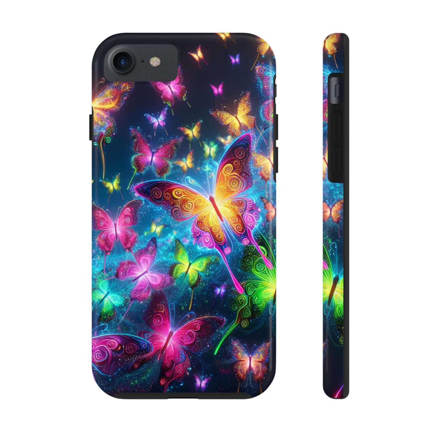 Neon Butterflies In Flight. NEON Butterflies Tough Phone Case