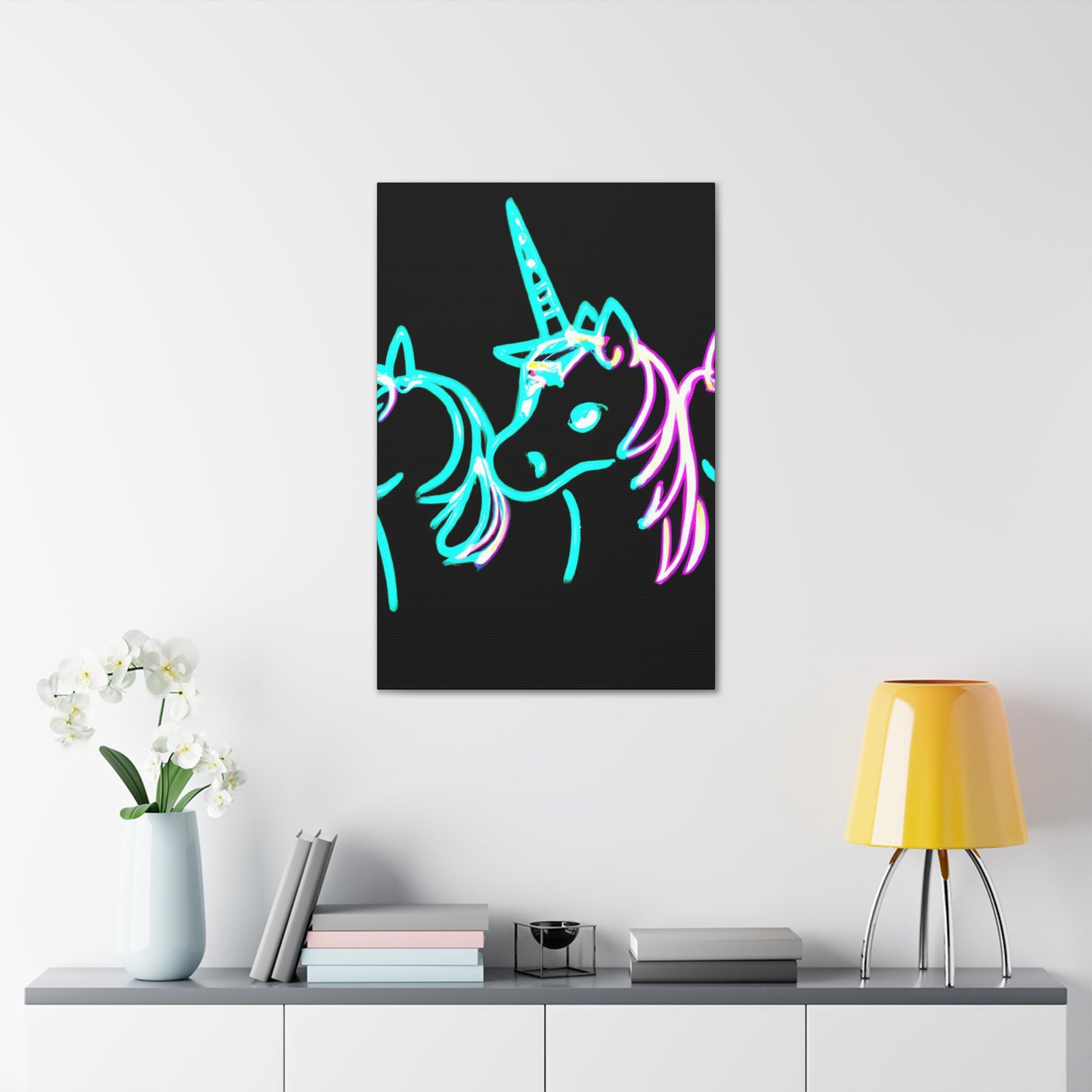 "Neon Unicorn Carnival" NEON Unicorns Art Canvas