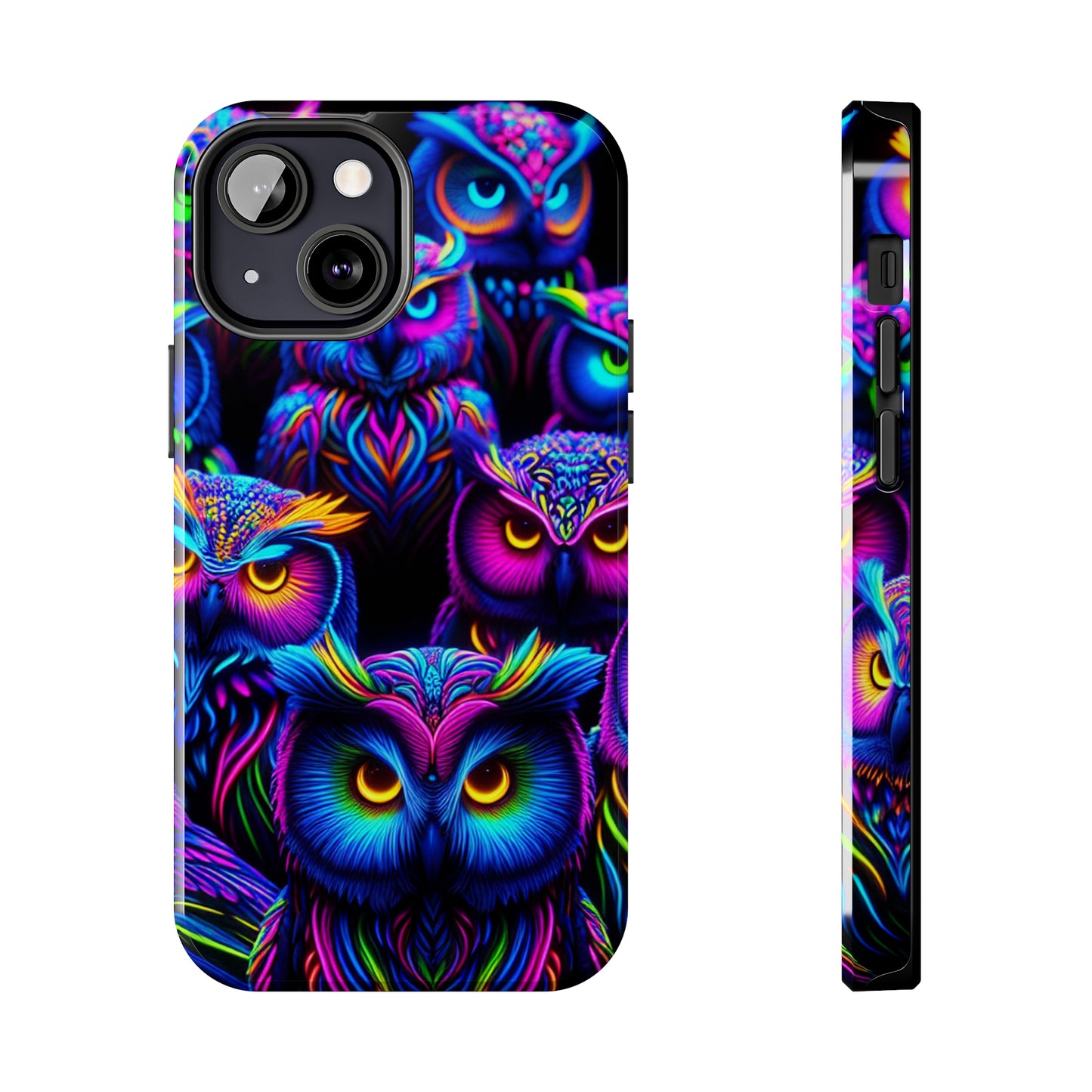 Neon Owl Congregation. NEON Owls Tough Phone Case
