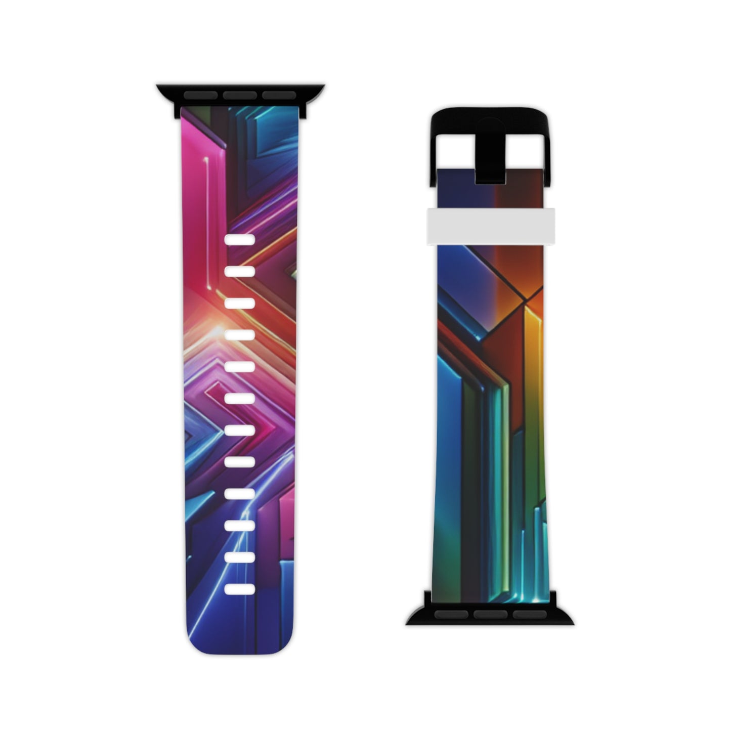 Neon Dreamscape of the Future. - Trippy Infinity Patterns Iwatch Band