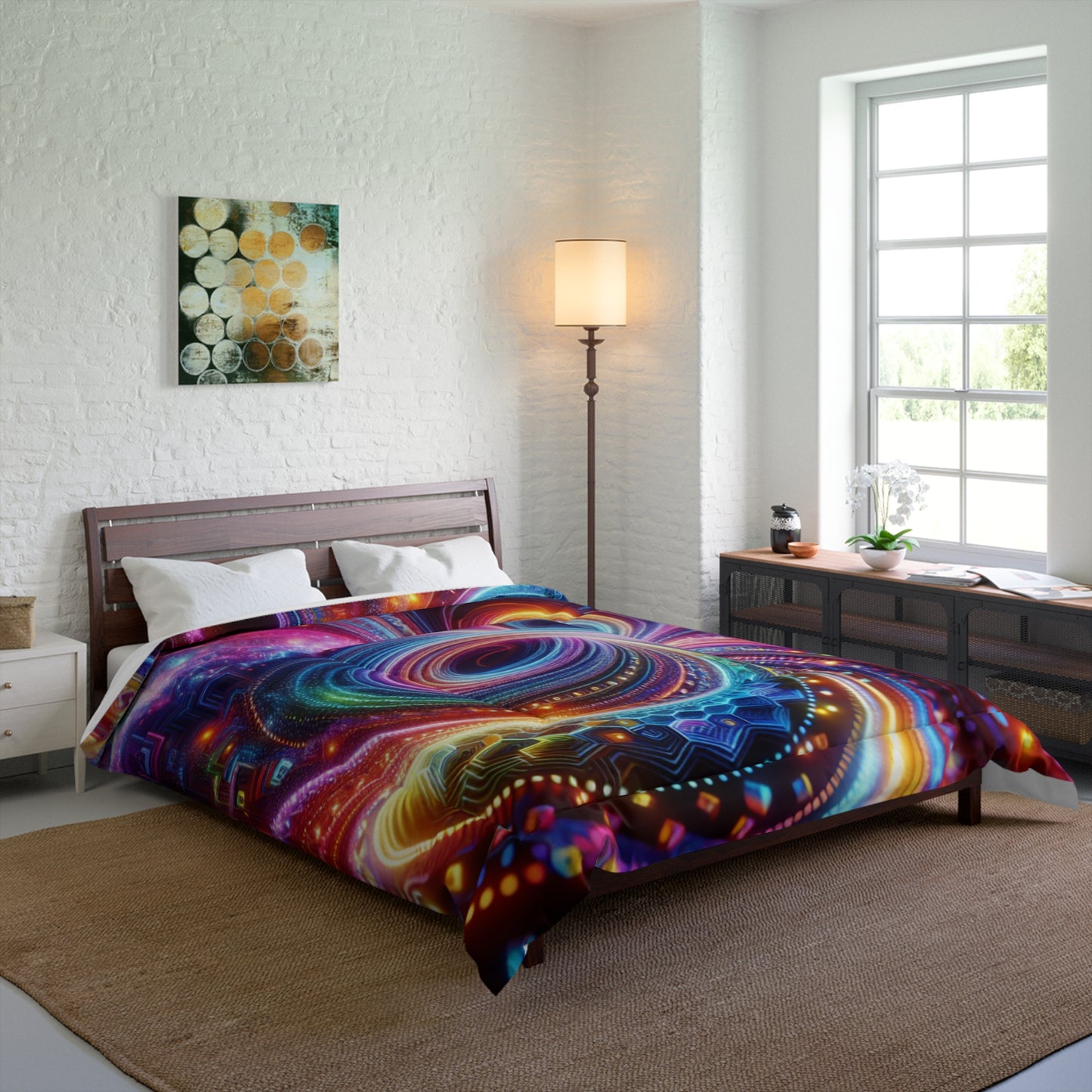 Vibrant Neon Infinity Whirls. Trippy Infinity Patterns Comforter Blanket