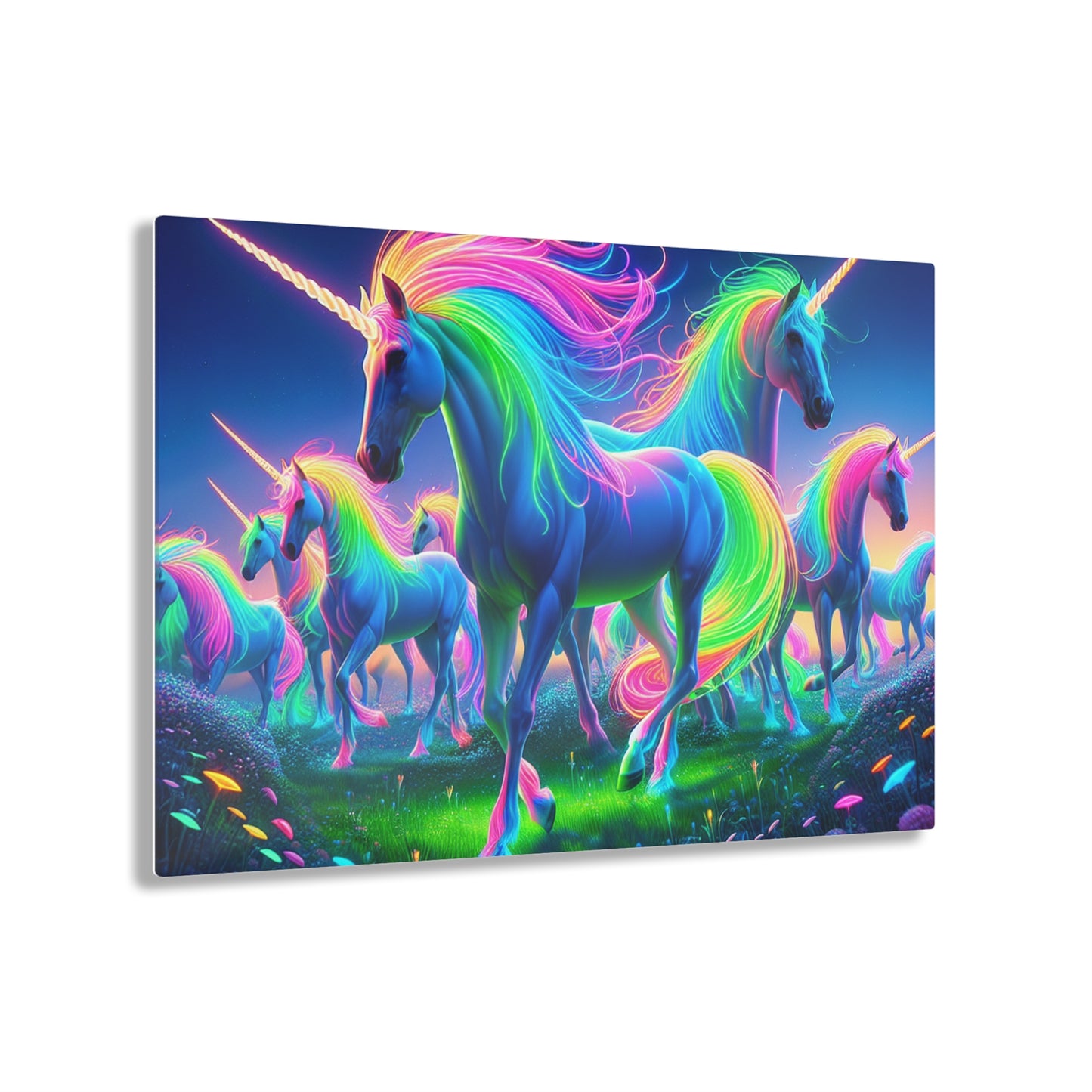 Neon Unicorn Spectacle NEON Unocrons Art 1/4" Glossy Acrylic Art
