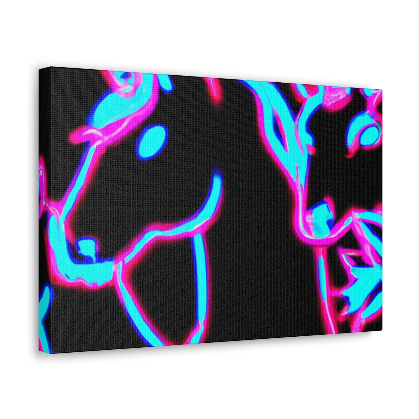 Vibrant Neon Dreamscape NEON Unicorns Art Canvas