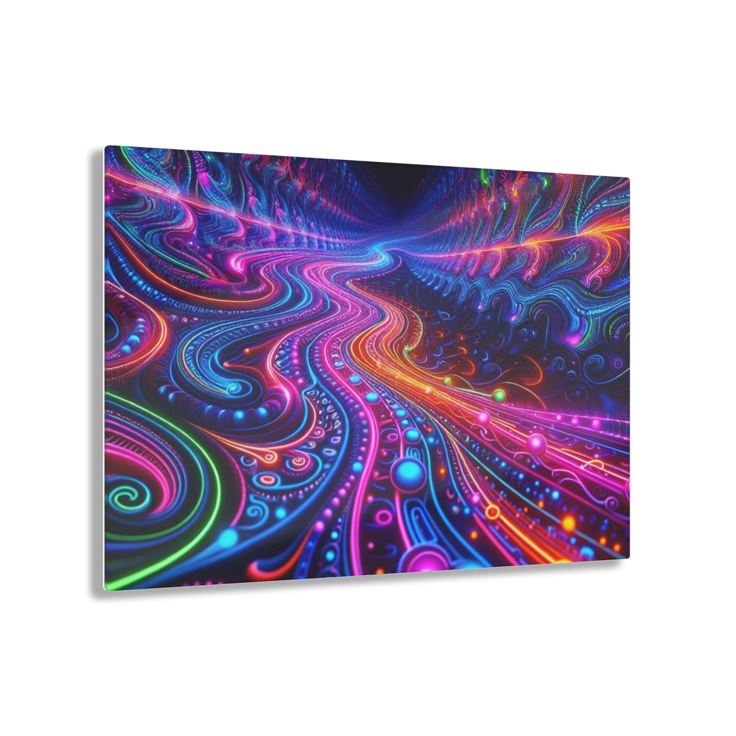 'Vibrant Infinity Prism' Trippy infity Pattern 1/4" Glossy Acrylic Art
