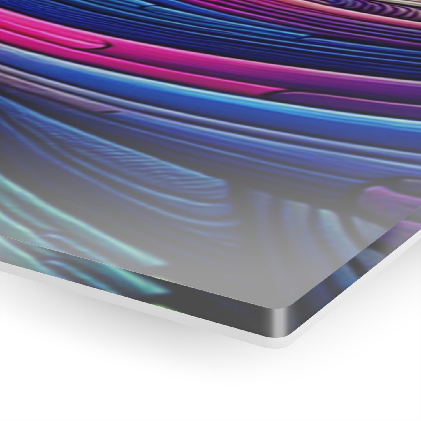 "Infinite Parallax of Neon Hues" Trippy infinity Pattern 1/4" Glossy Acrylic Art
