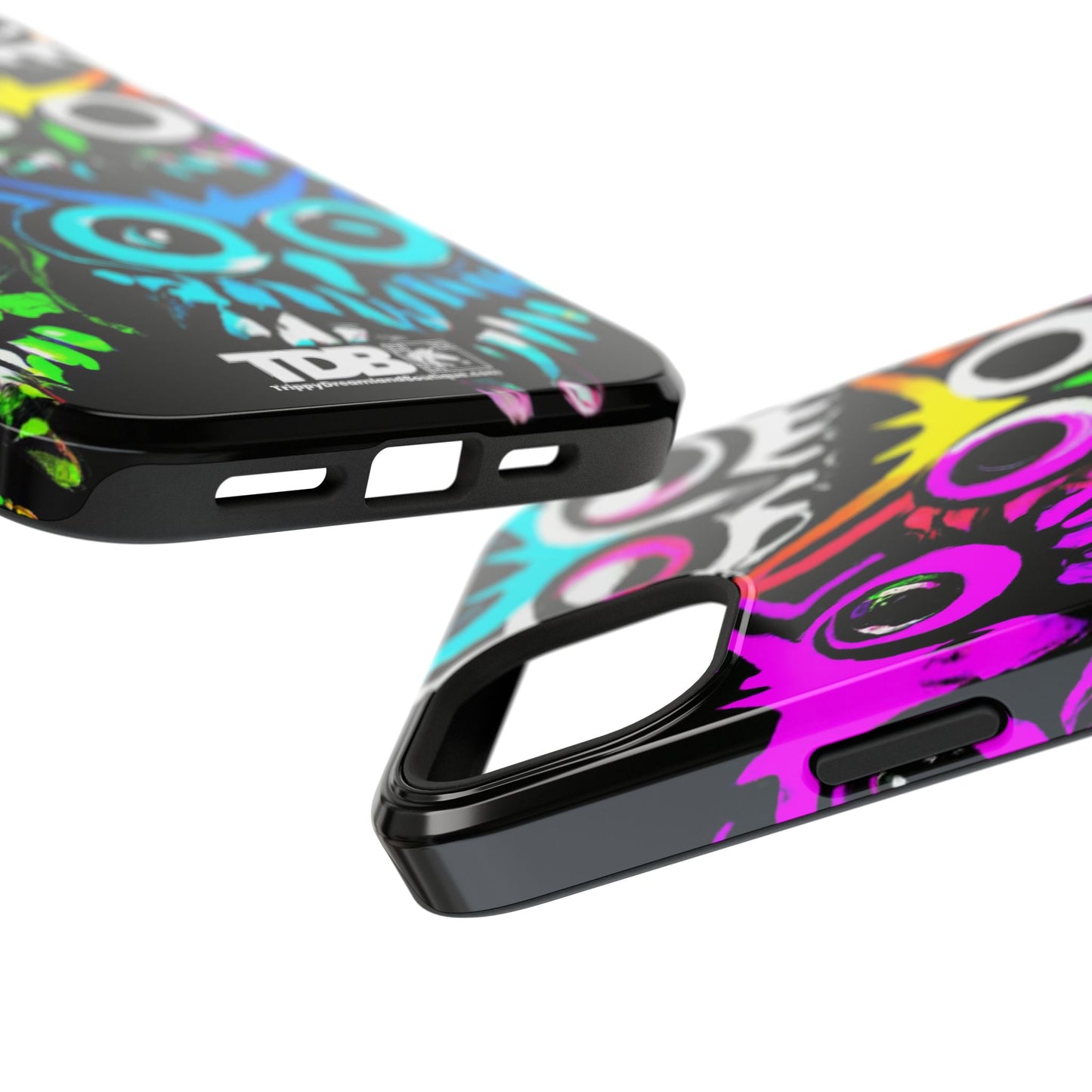 TDB Psychedelic Rave Owl Impact-Resistant Phone Case - Colorful Protection