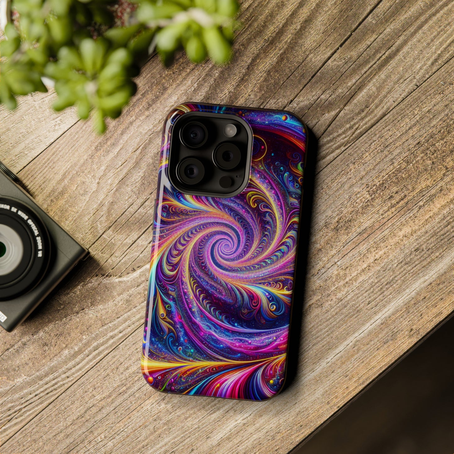 Vivid Psychedelic Cosmic Euphoria. Neon Trippy Infinity Patterns Premium Art Magsafe Magnet Tough IPhone 13 14 15 Pro Plus Max and Mini in Matte and Glossy Phone cases