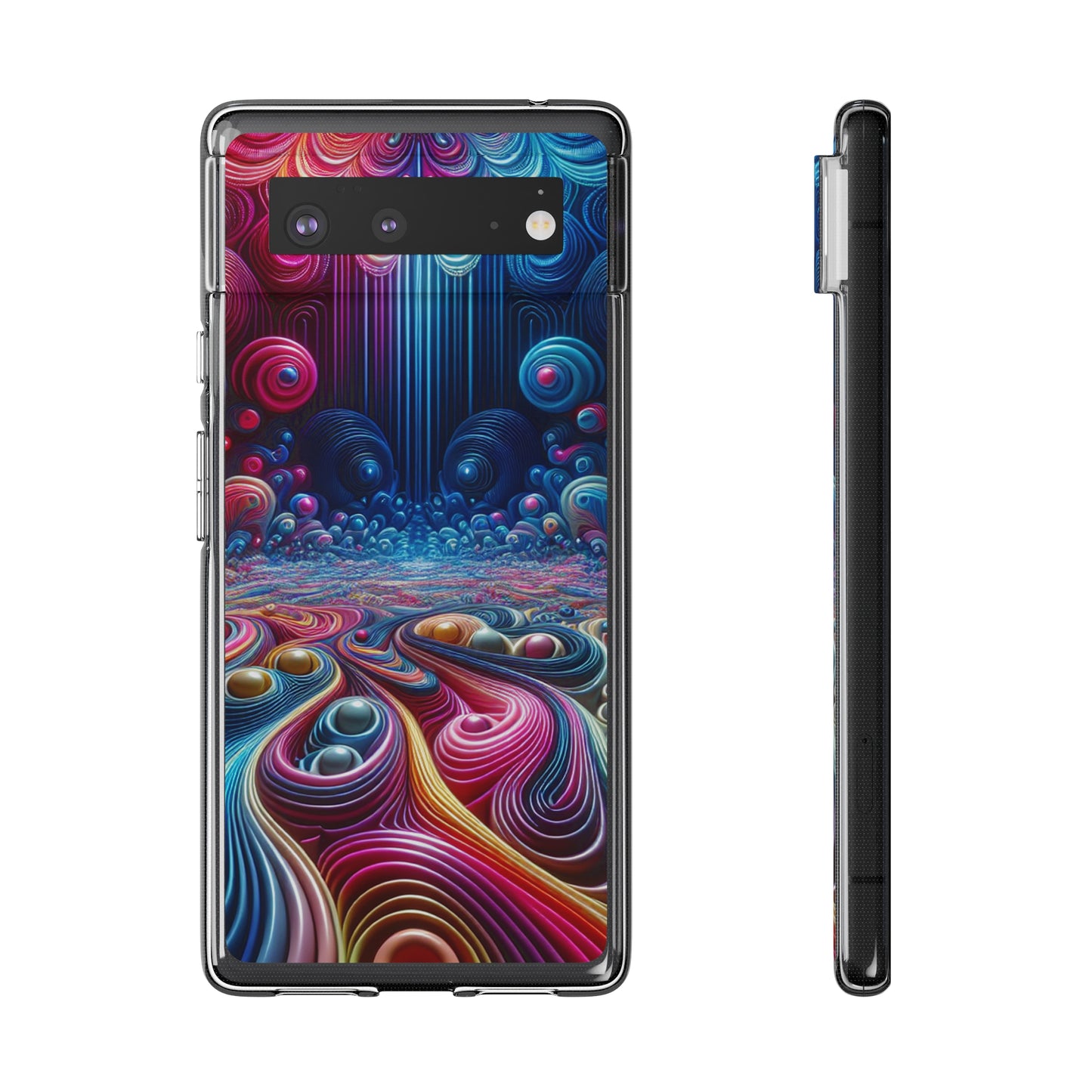 Mesmerizing Neon Infinity Infinity Patterns Art Polycarbonate Phone Case Samsung Galaxy s21 s22 Google Pixel 6 Iphone 11 12 13 14 Pro Max Mini Plus
