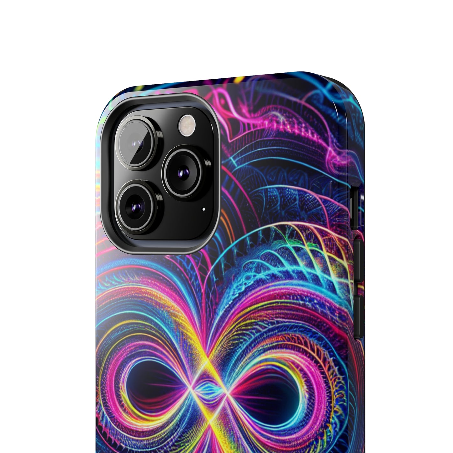 Psychedelic Dreams in Neon Void. Trippy Infinity Patterns Tough Phone Case Iphone 7 8 9 10 11 12 13 14 Pro Max Mini Plus XR XS SE