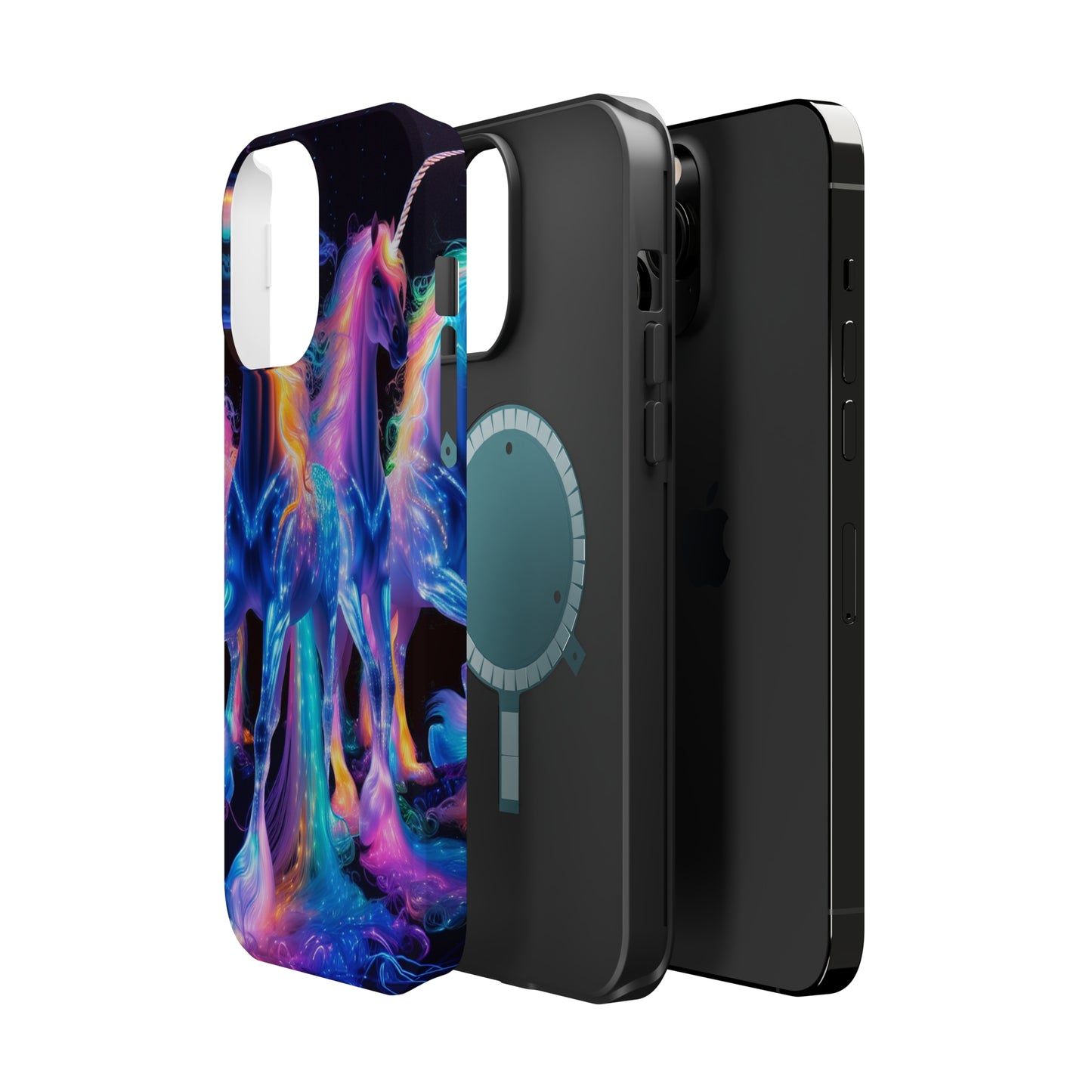 Neon Unicorn Bliss Neon Unicorns Premium Art Magsafe Magnet Tough IPhone 13 14 15 Pro Plus Max and Mini in Matte and Glossy Phone cases