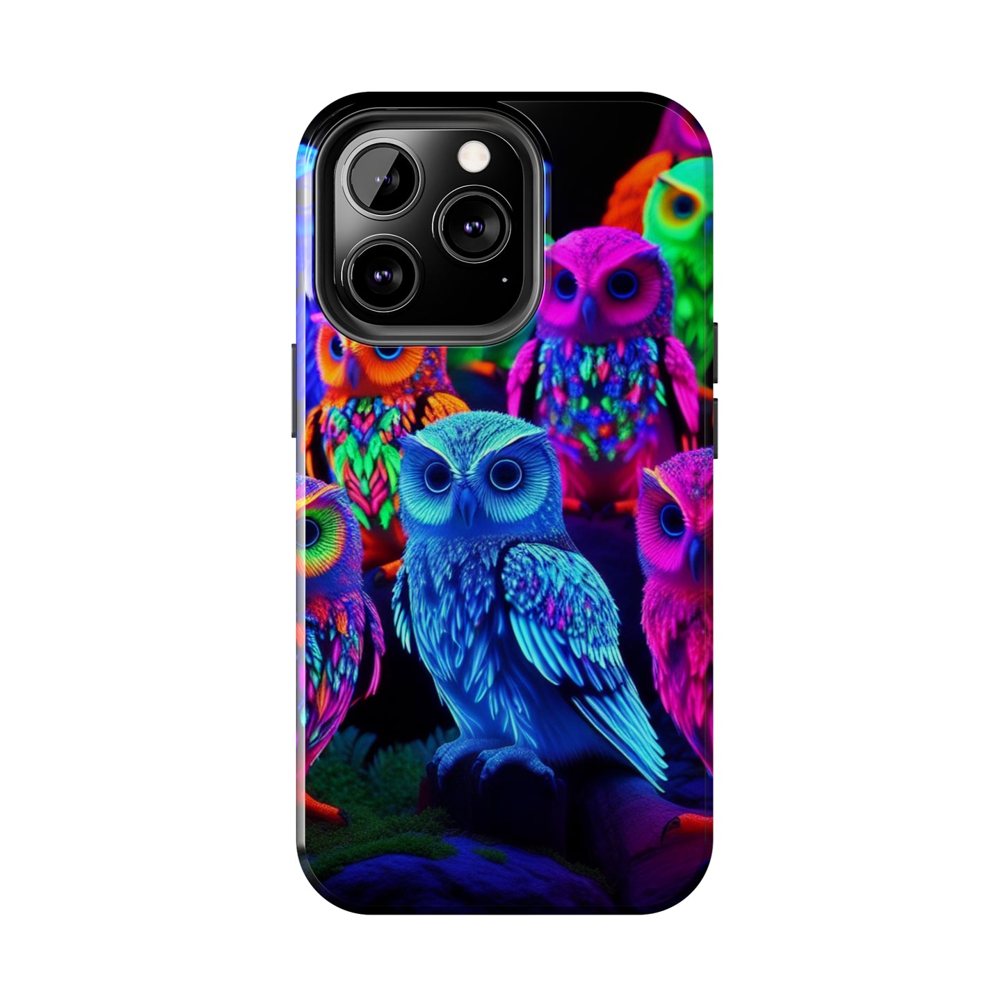 Neon Nocturne. NEON Owls Tough Phone Case