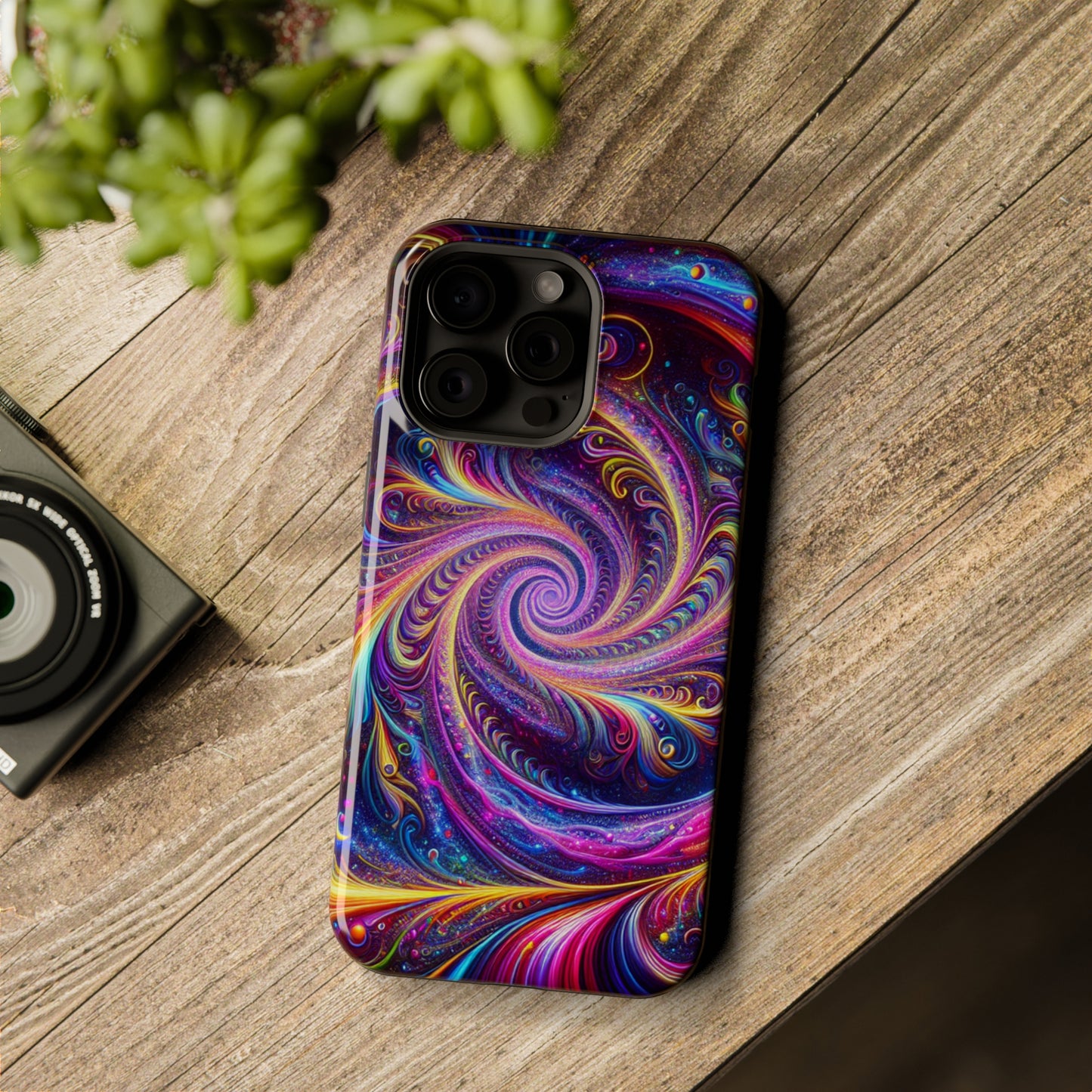 Vivid Psychedelic Cosmic Euphoria. Neon Trippy Infinity Patterns Premium Art Magsafe Magnet Tough IPhone 13 14 15 Pro Plus Max and Mini in Matte and Glossy Phone cases