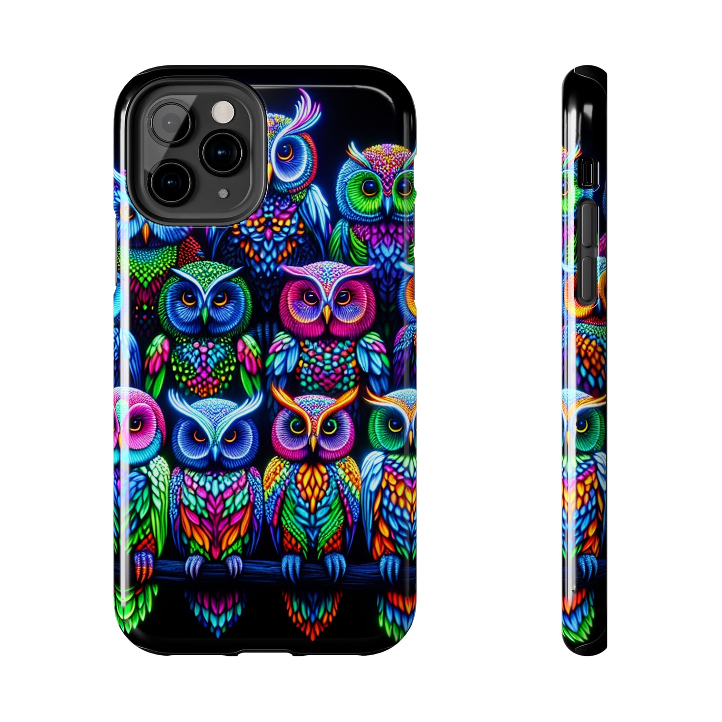 Neon Nocturnal Spectacle. NEON Owls Tough Phone Case
