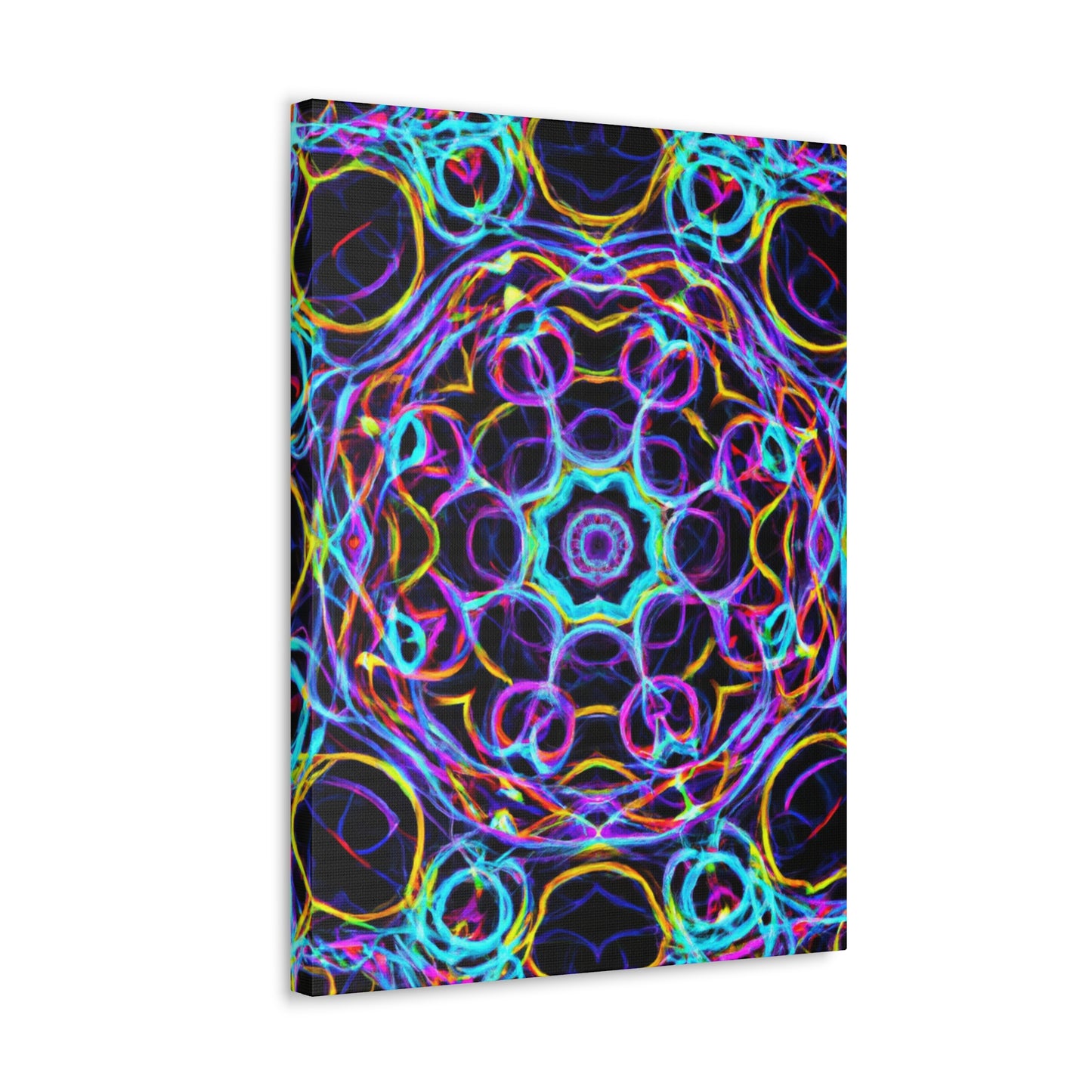 Neon Infinity Voyage. Trippy Infinity Patterns Art Canvas