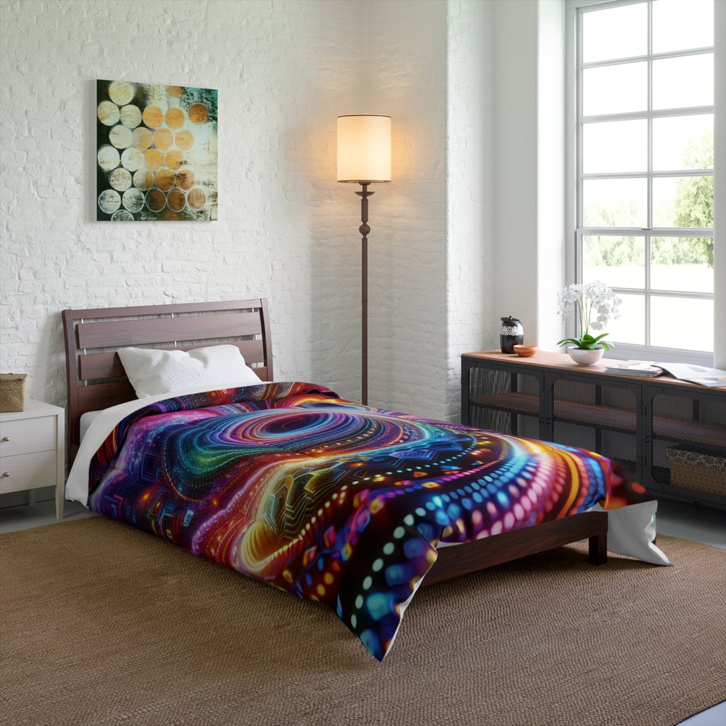 Vibrant Neon Infinity Whirls. Trippy Infinity Patterns Comforter Blanket