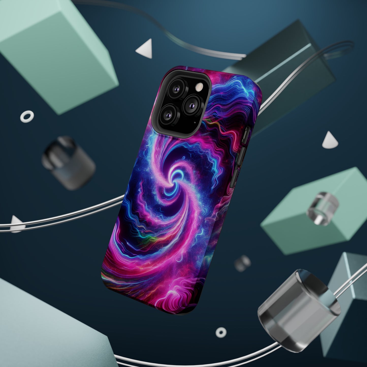 Infinite Neon Horizon Neon Trippy Infinity Patterns Premium Art Magsafe Magnet Tough IPhone 13 14 15 Pro Plus Max and Mini in Matte and Glossy Phone cases
