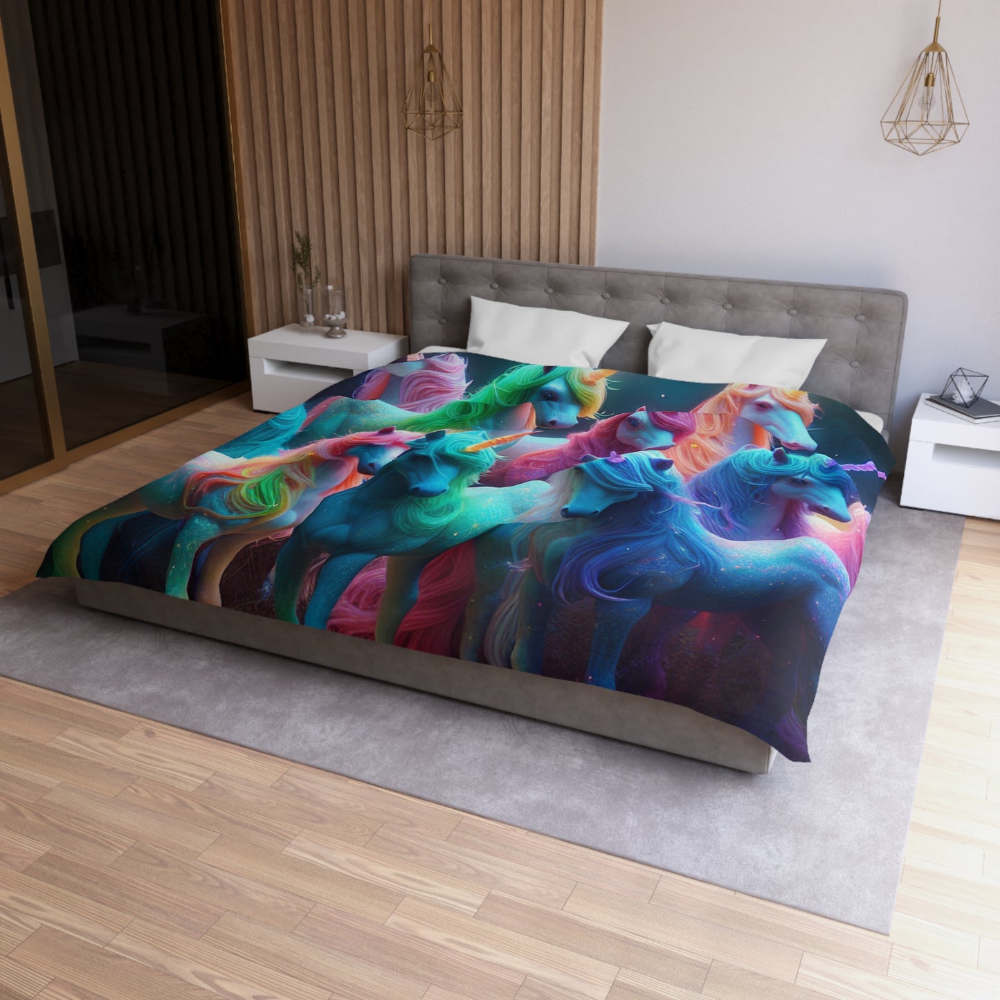 Giovanni da Guido - NEON Unicorns Microfiber Duvet Cover