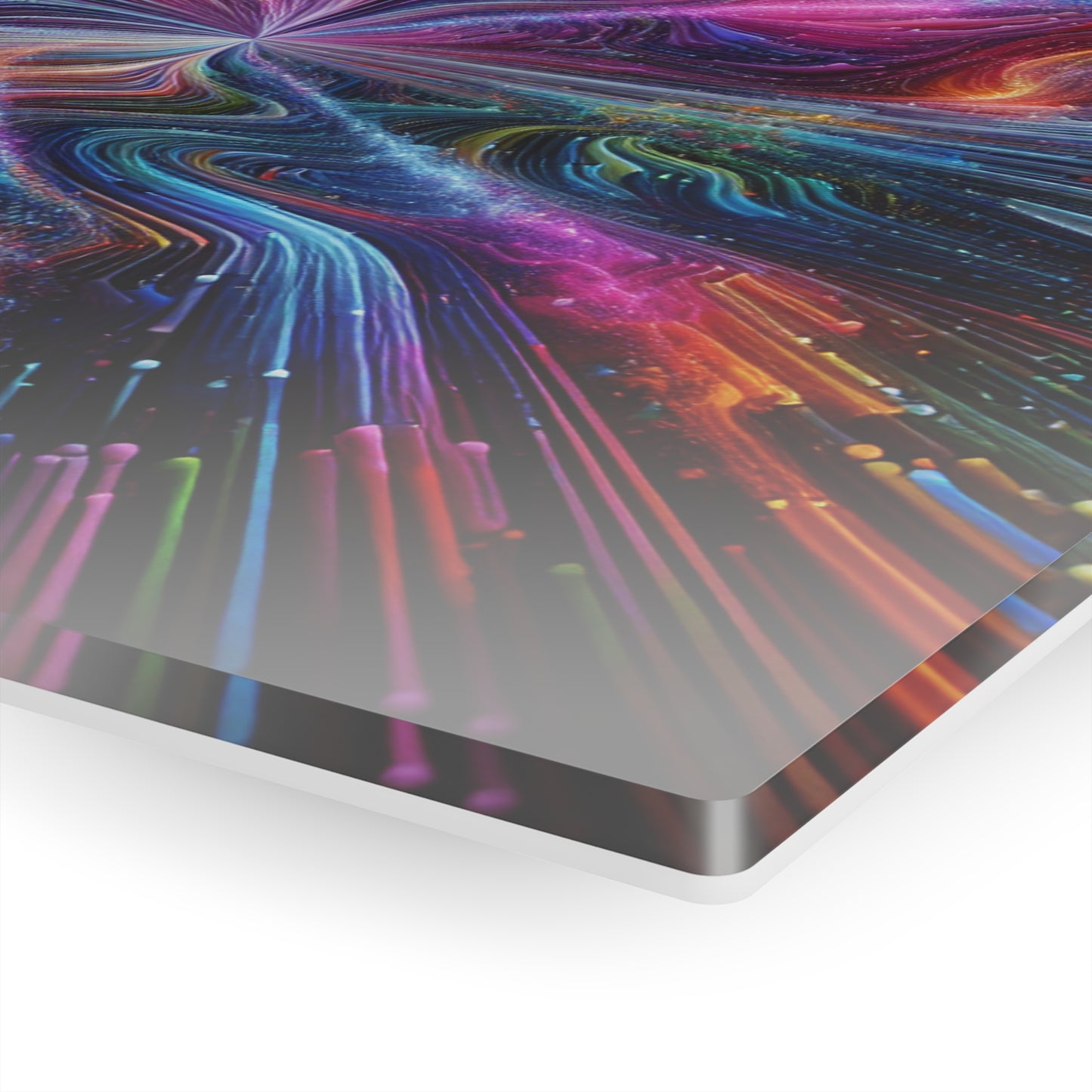 Cosmic Chromatic Splendor. Trippy infinity Pattern 1/4" Glossy Acrylic Art