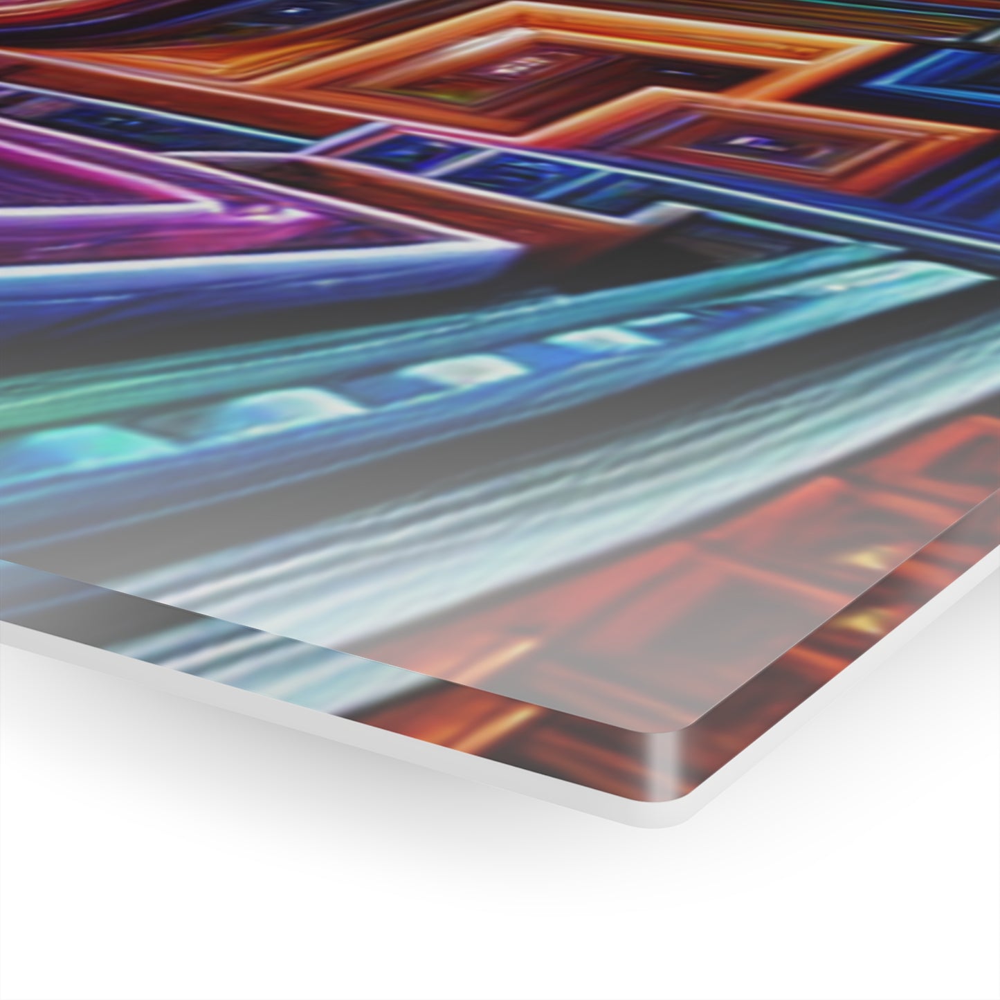 Neon Liminiscence Trippy infity Pattern 1/4" Glossy Acrylic Art