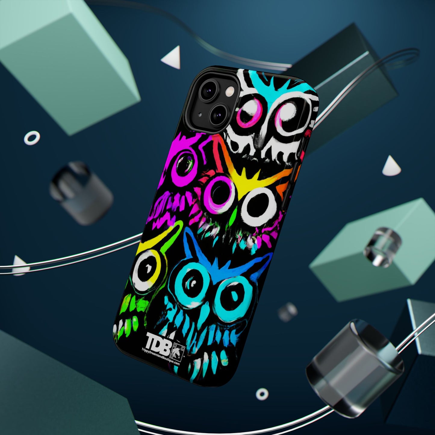 TDB iPhone Magnetic Tough Case - Psychedelic Rave Owl Design