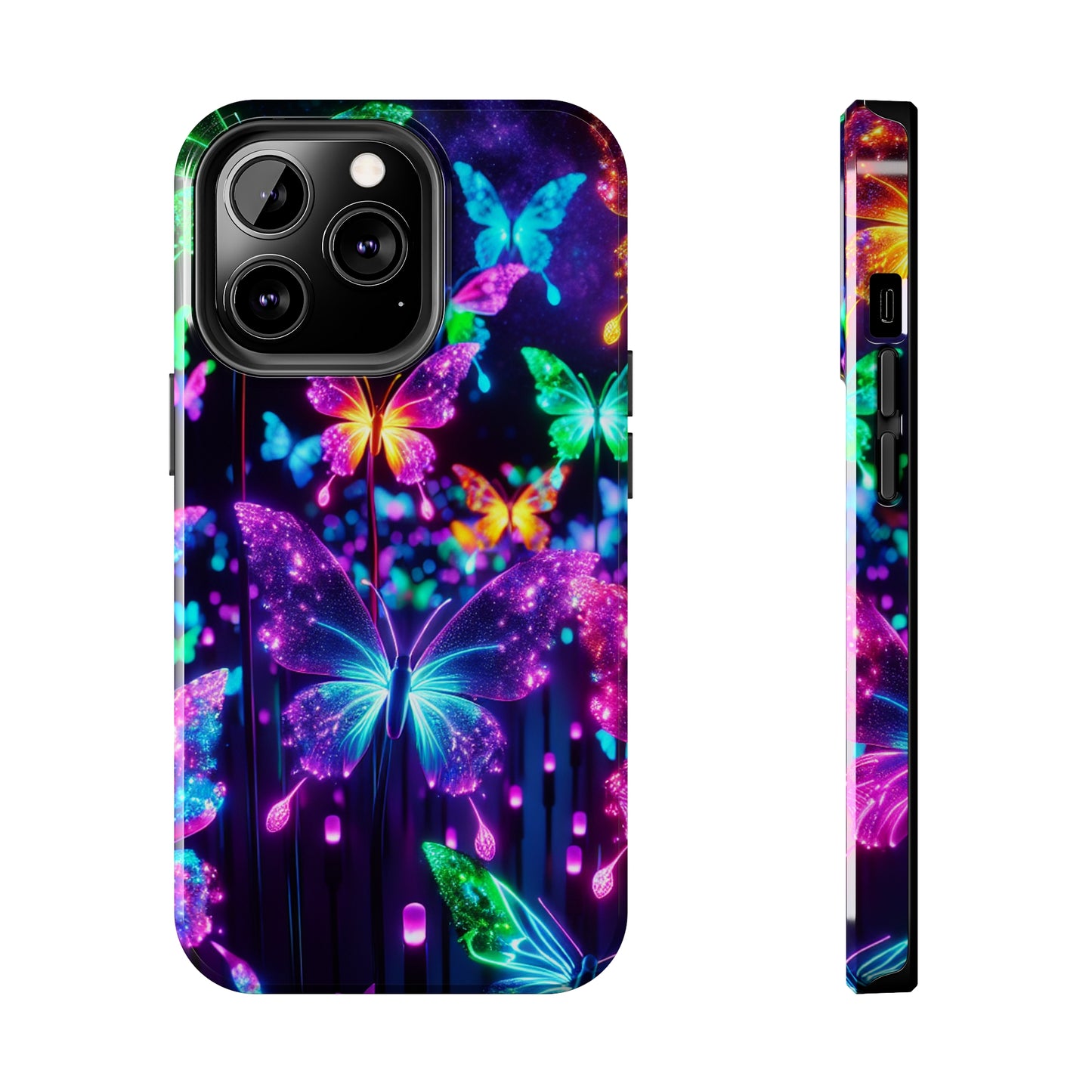 "Vibrance in Flight" NEON Butterflies Tough Phone Case