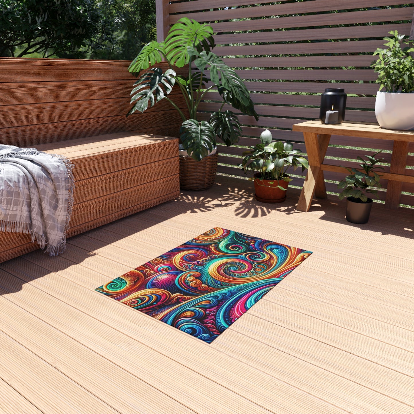Vibrancy of the Cosmos. Infinity Patterns Outdoor Rug