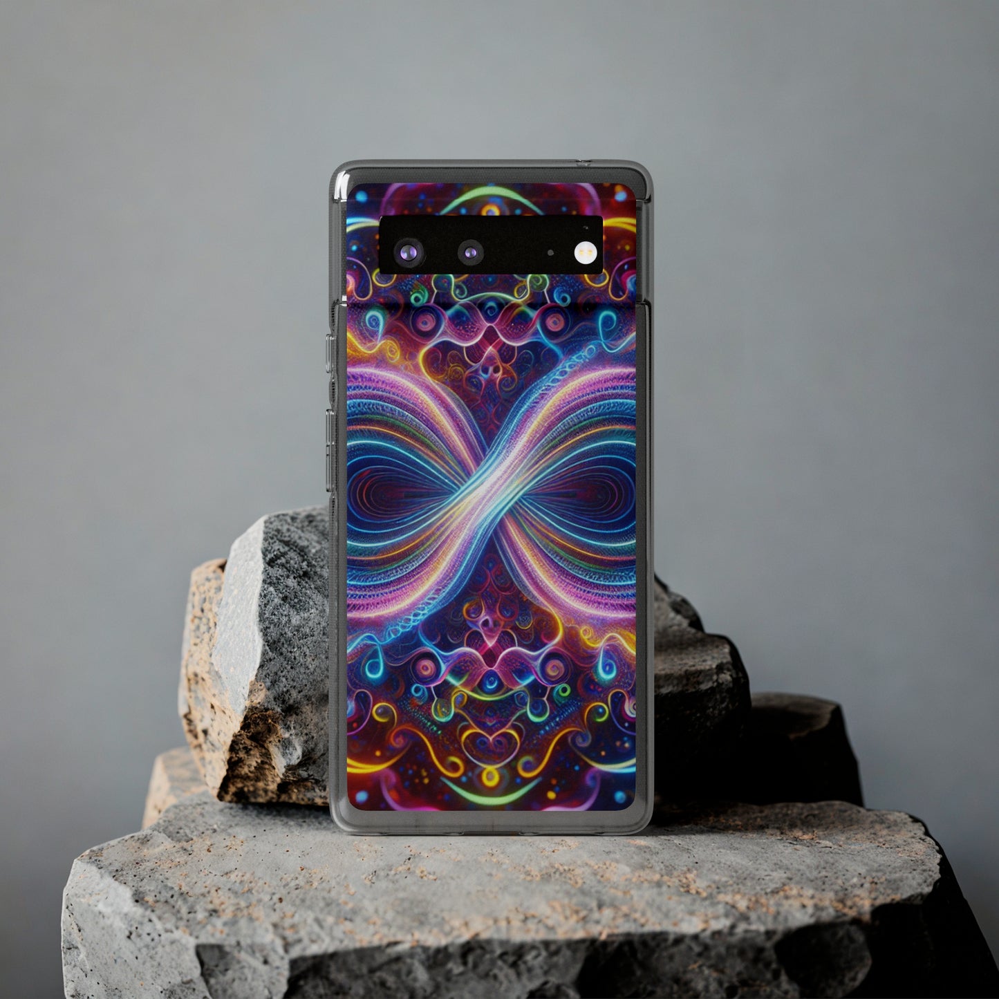 "Neon Infinity Bliss" Infinity Patterns Art Polycarbonate Phone Case