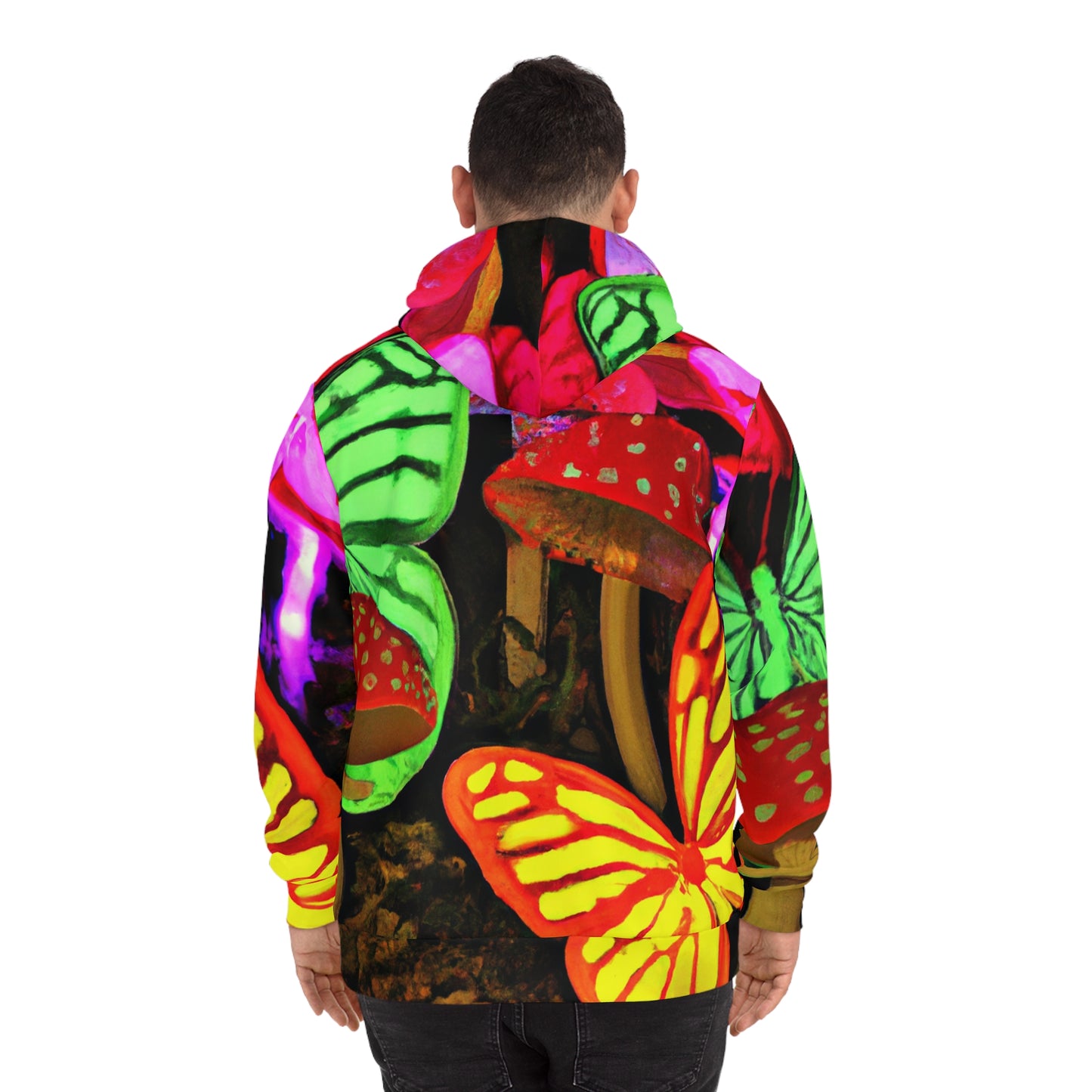Neon Flytopia. - Butterflies & Mushrooms AOP Hoodie