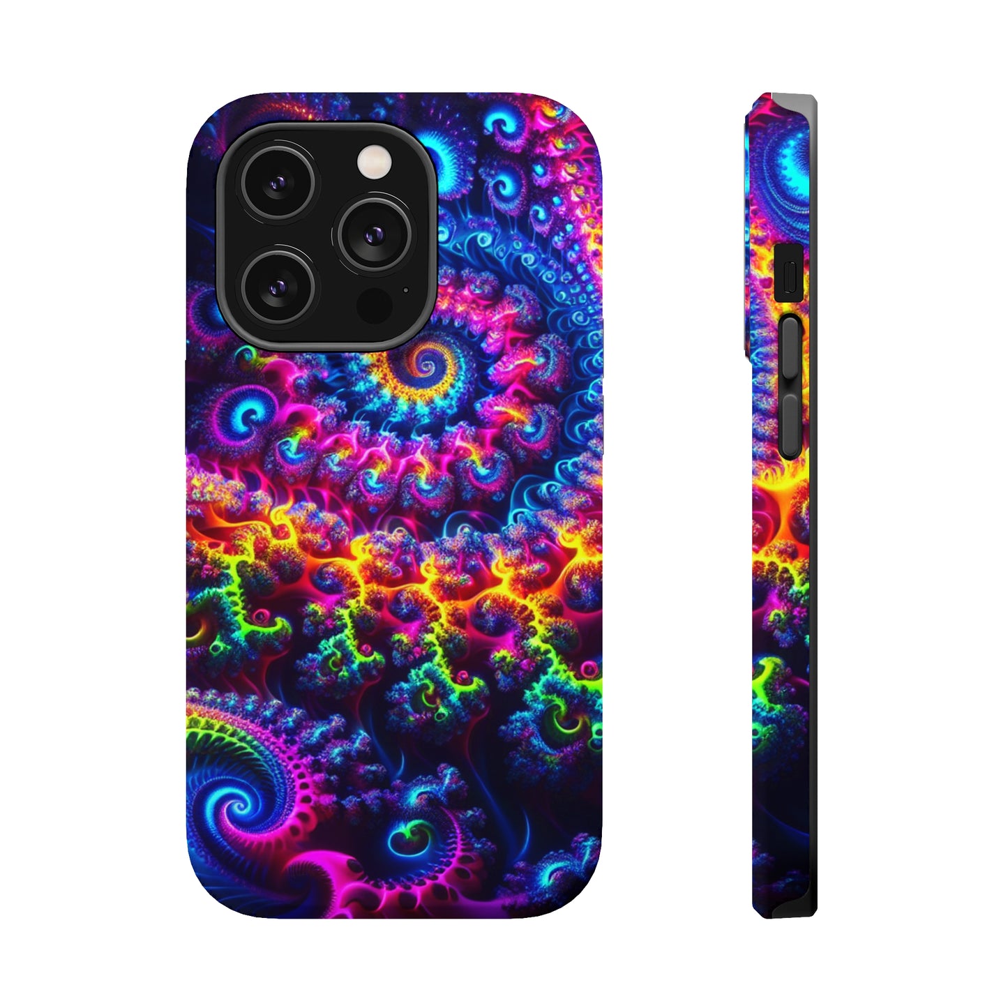 Twilight Infinyscape Neon Trippy Infinity Patterns Premium Art Magsafe Magnet Tough IPhone 13 14 15 Pro Plus Max and Mini in Matte and Glossy Phone cases