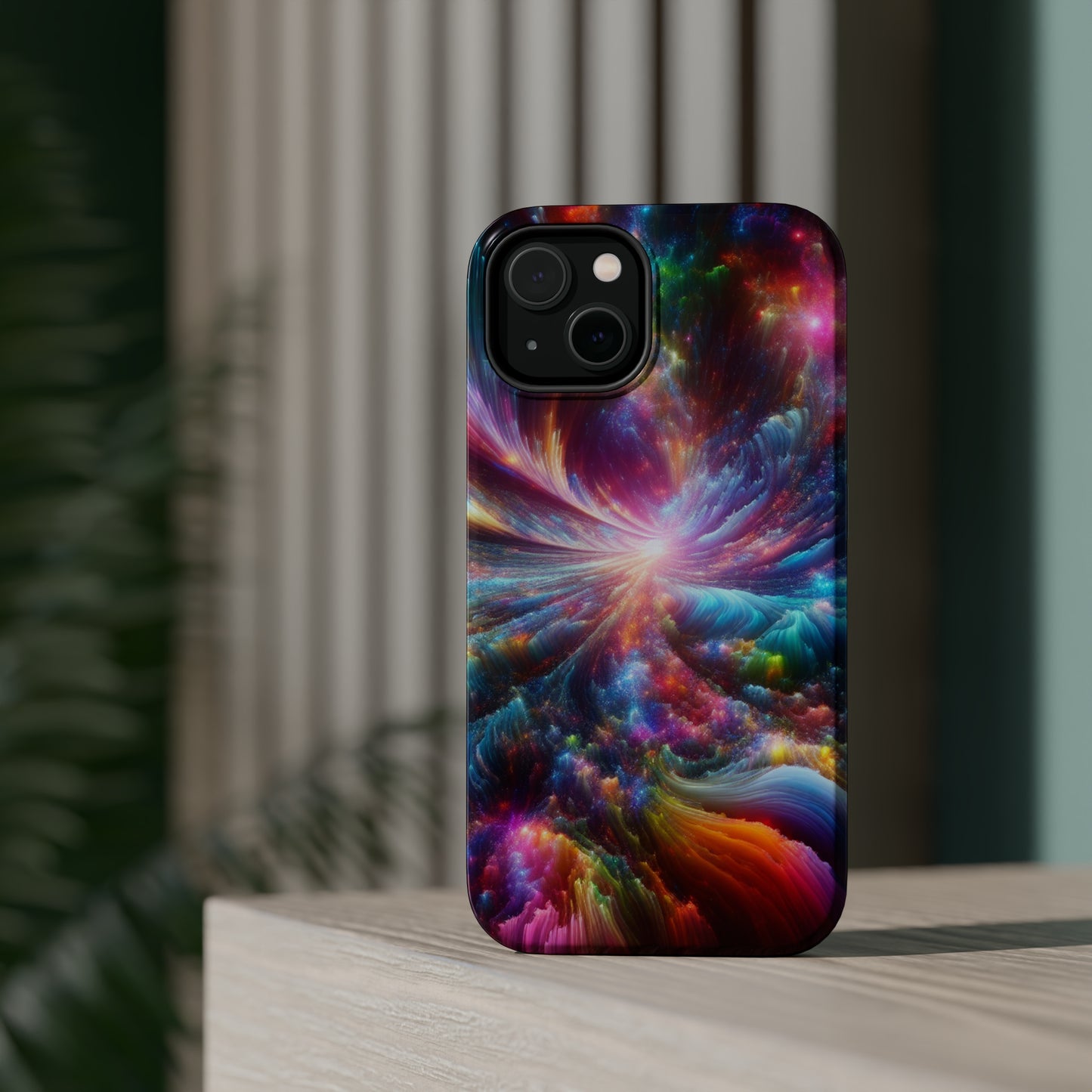Neon Infinity Chromadrift. Neon Trippy Infinity Patterns Premium Art Magsafe Magnet Tough IPhone 13 14 15 Pro Plus Max and Mini in Matte and Glossy Phone cases